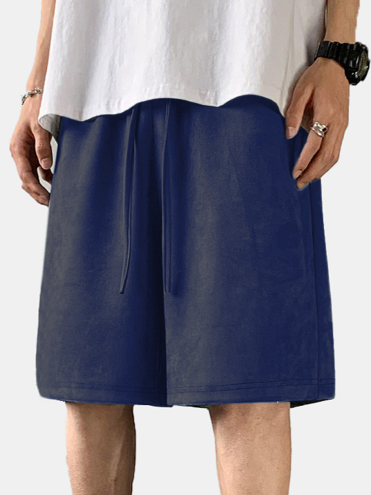 Men's Casual Loose Suede Solid Color Comfort Shorts