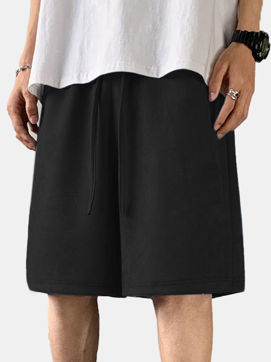 Men's Casual Loose Suede Solid Color Comfort Shorts
