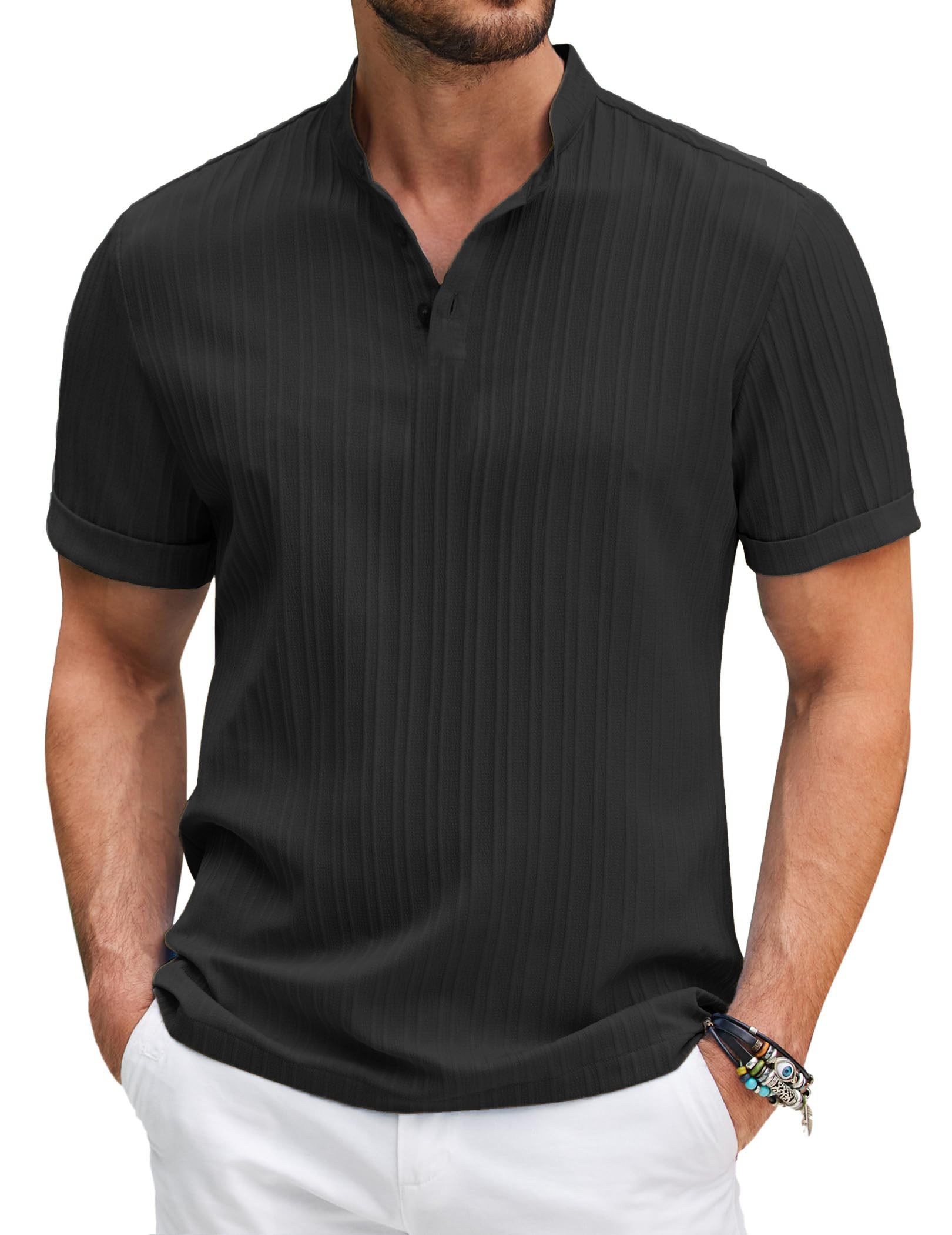 Men's Casual Fashion Striped Short Sleeve Tops