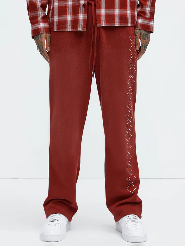 Men's Fashion Casual Dotted Square Pattern Trousers