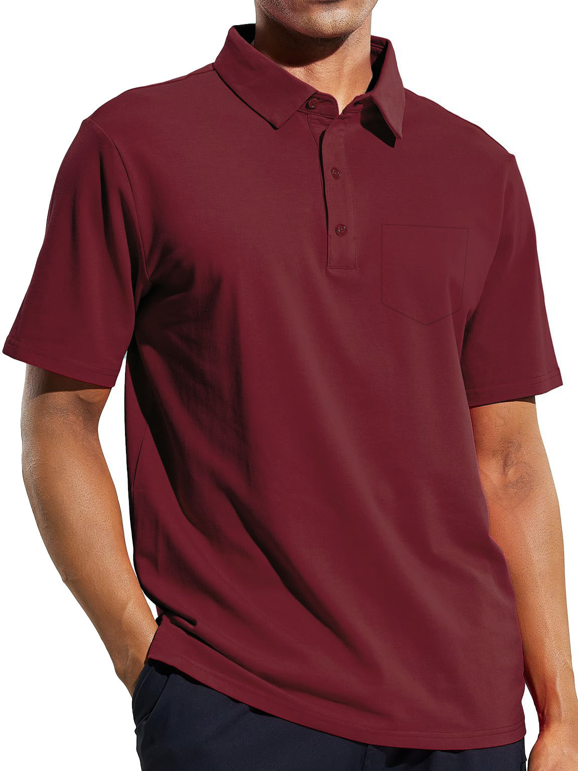 Men's Casual Business Lapel Pocket Polo Shirt