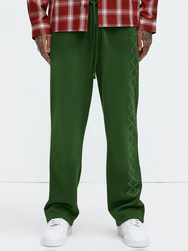 Men's Fashion Casual Dotted Square Pattern Trousers