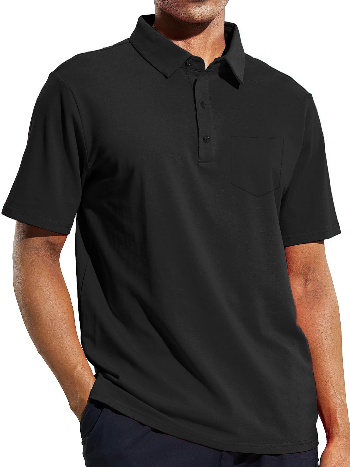 Men's Casual Business Lapel Pocket Polo Shirt