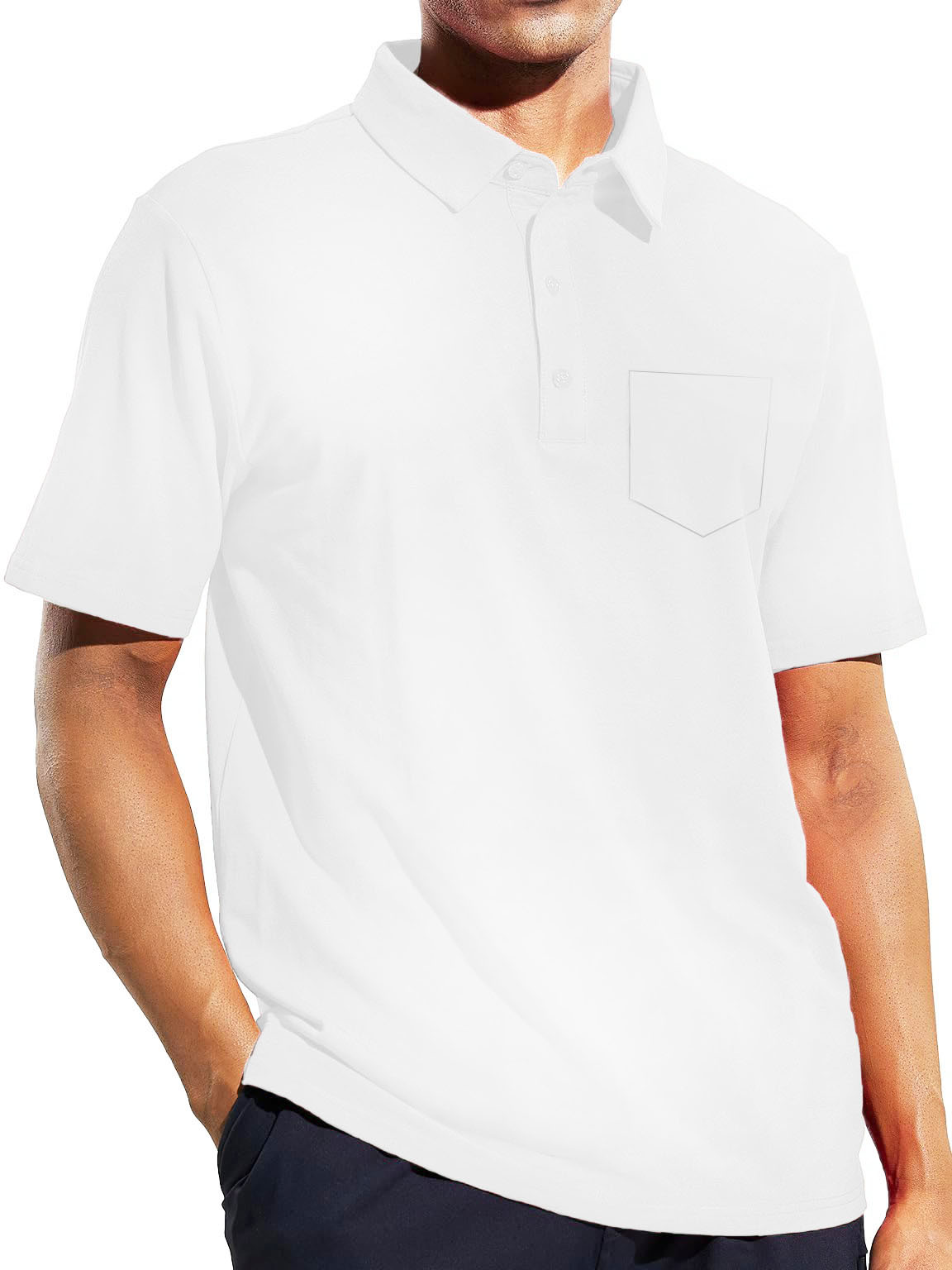 Men's Casual Business Lapel Pocket Polo Shirt