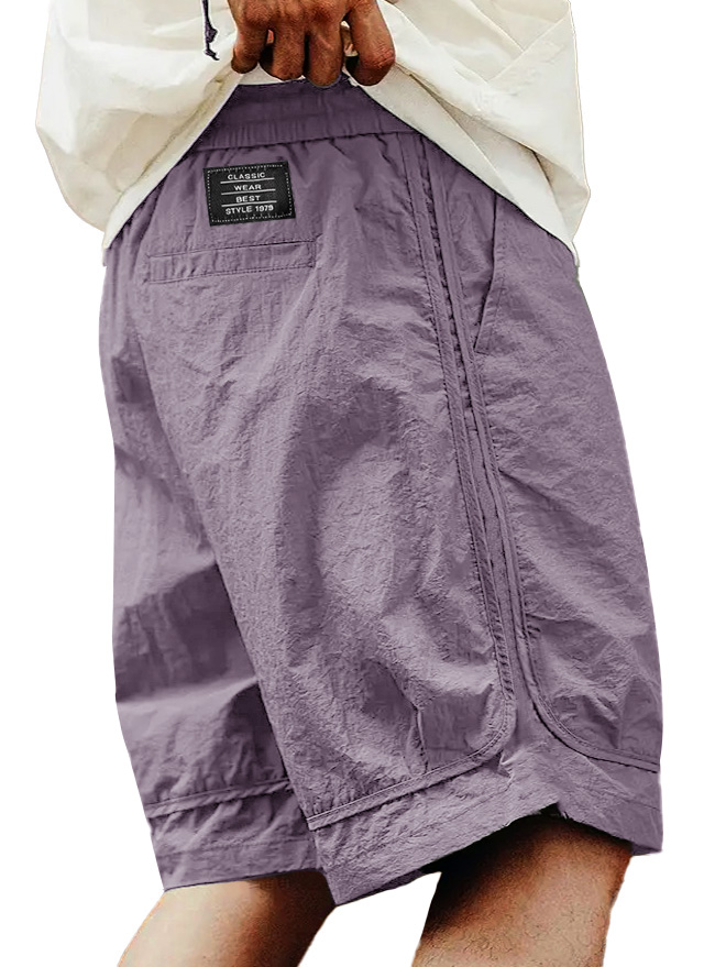  Men's Fashion Retro Outdoor Workwear Sports Embroidered Logo Pocket Shorts