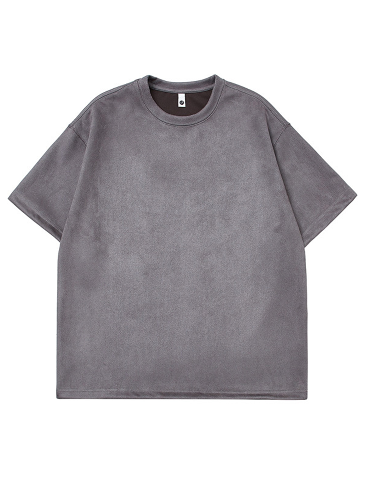 Men's Round Neck Suede Solid Color Short Sleeve T-Shirt