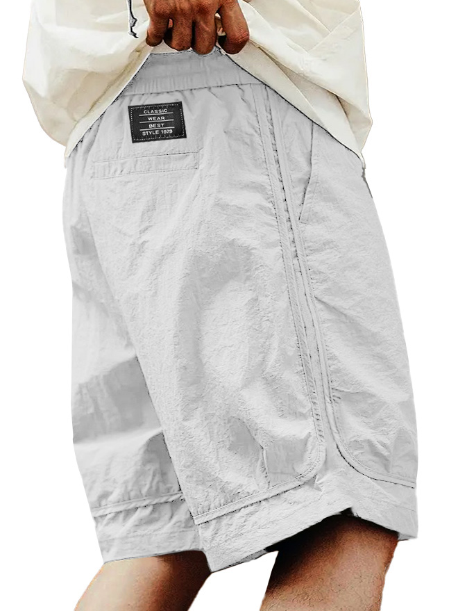  Men's Fashion Retro Outdoor Workwear Sports Embroidered Logo Pocket Shorts