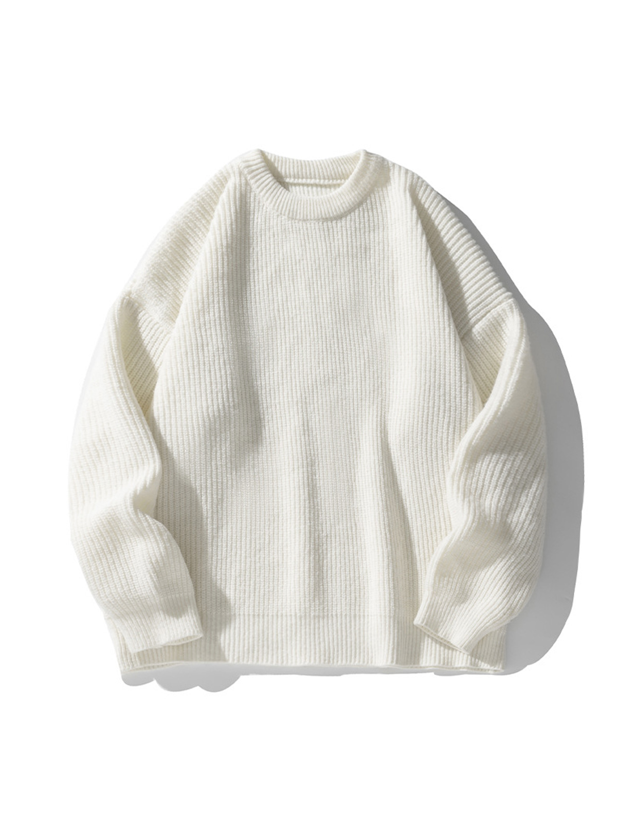 Men's Casual Round Neck Solid Color Comfortable Knitted Sweater