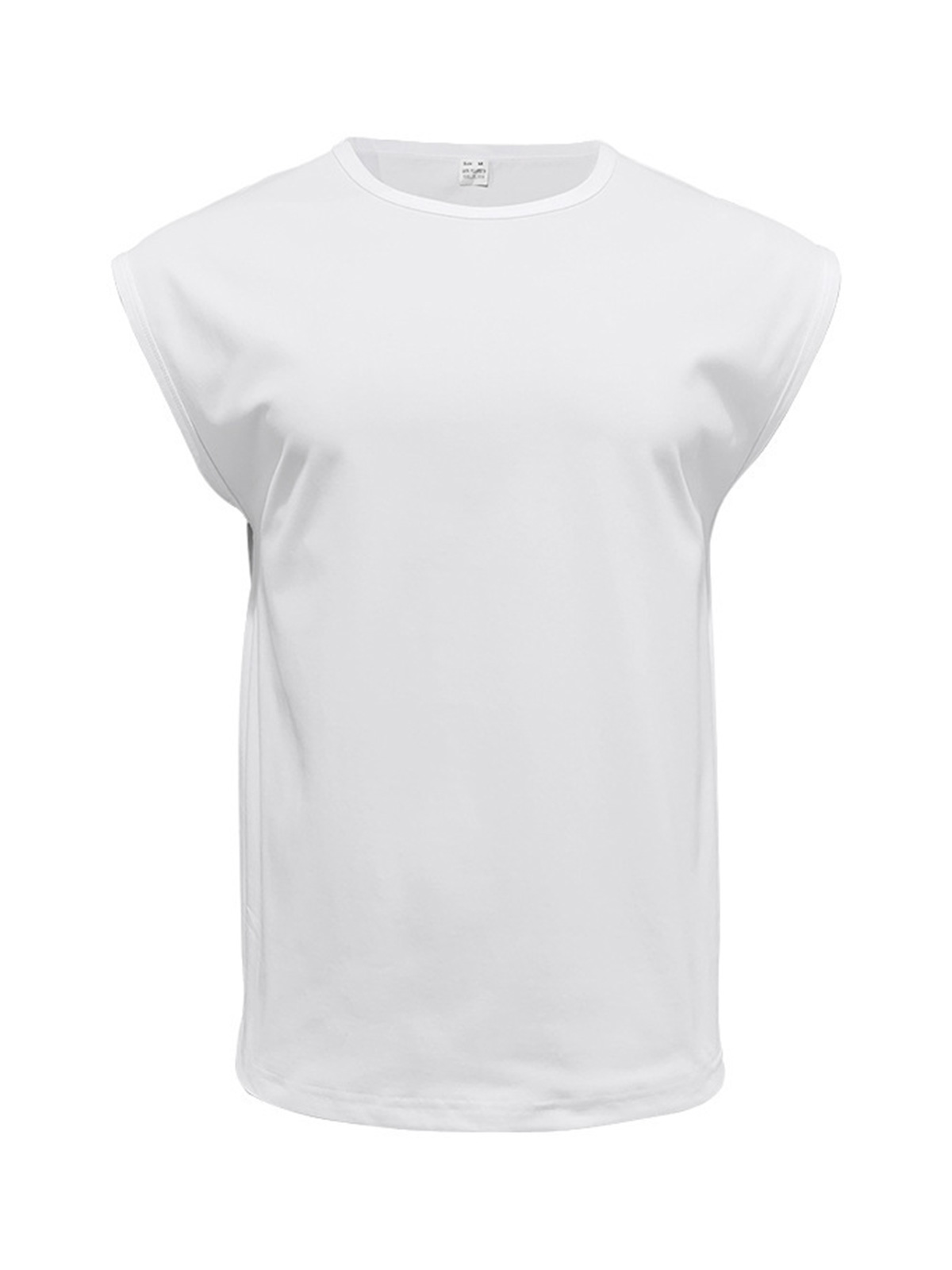 Men's Summer Cotton Round Neck Solid Color Sleeveless Tank Top T-Shirt