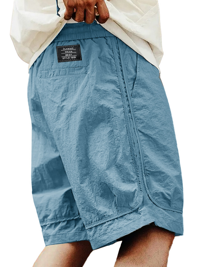  Men's Fashion Retro Outdoor Workwear Sports Embroidered Logo Pocket Shorts