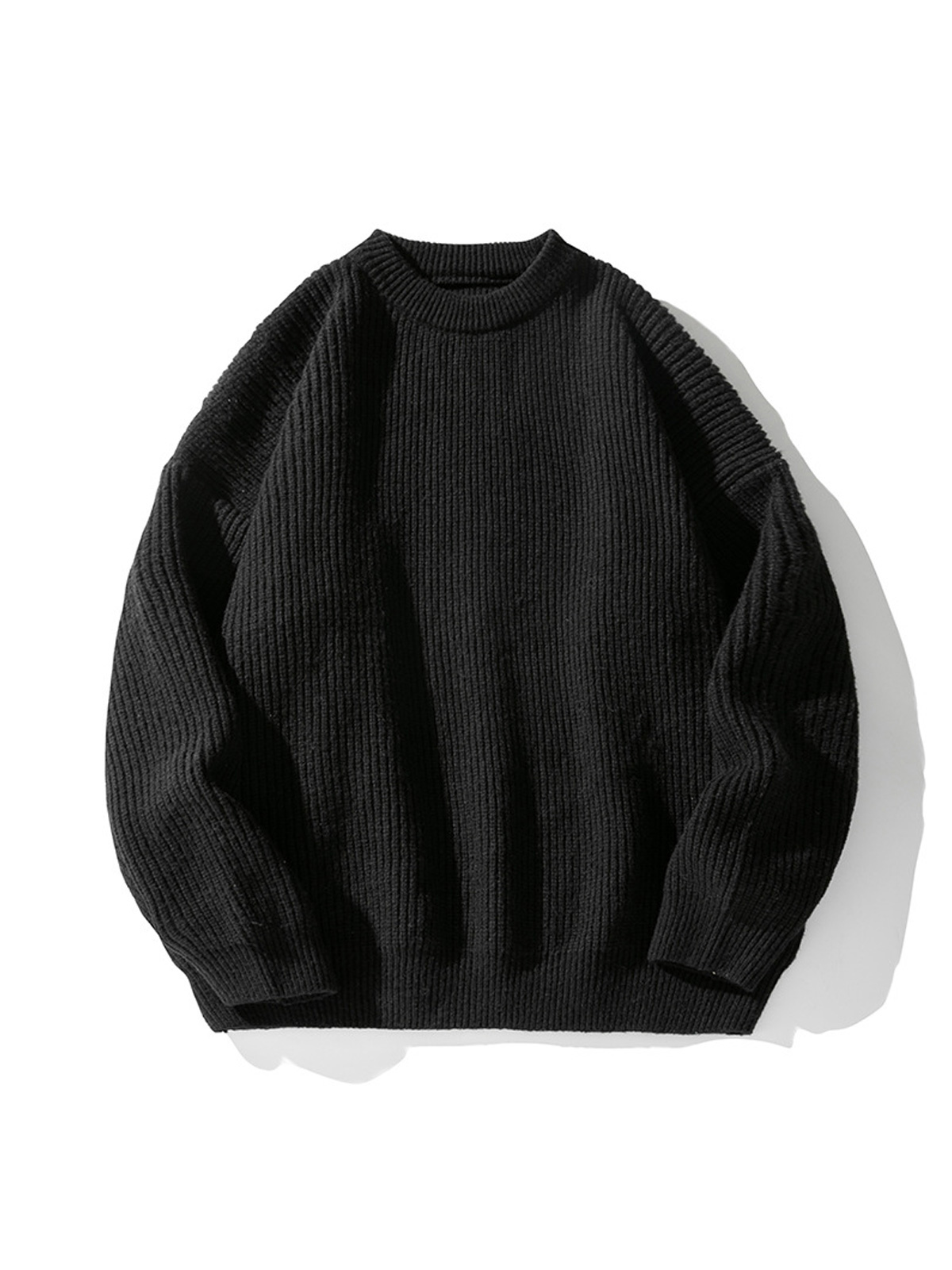 Men's Casual Round Neck Solid Color Comfortable Knitted Sweater