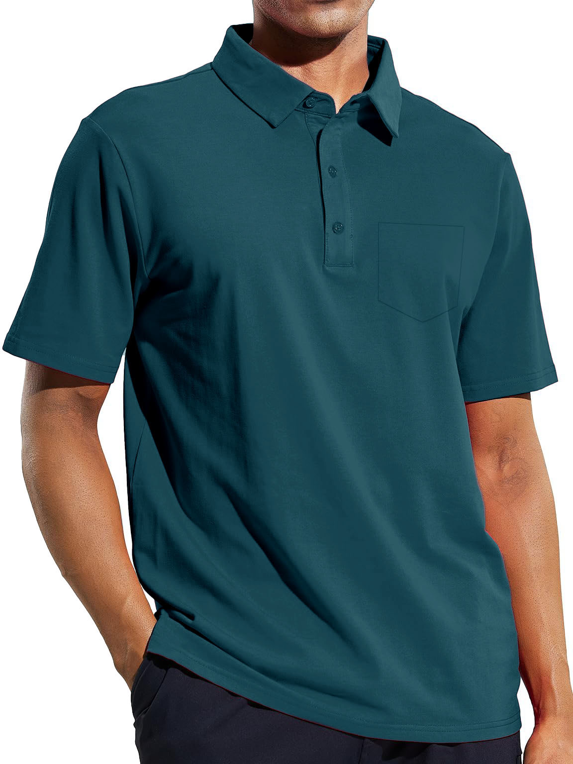 Men's Casual Business Lapel Pocket Polo Shirt