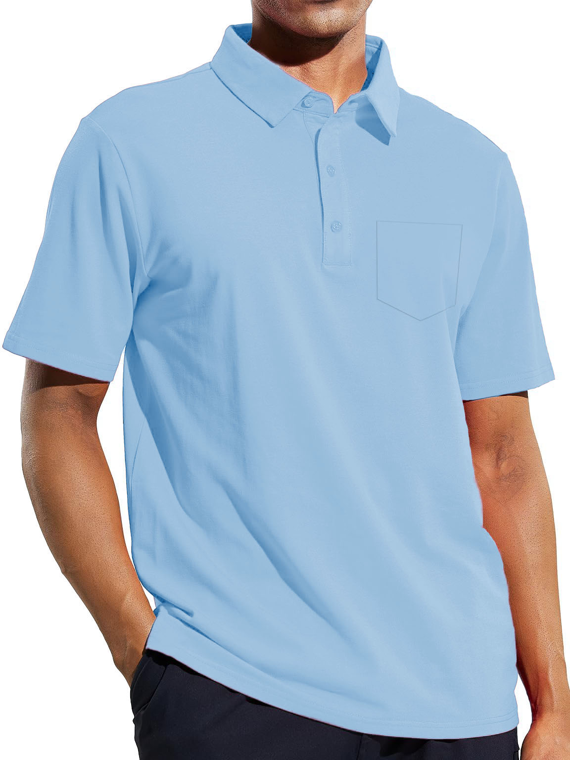 Men's Casual Business Lapel Pocket Polo Shirt