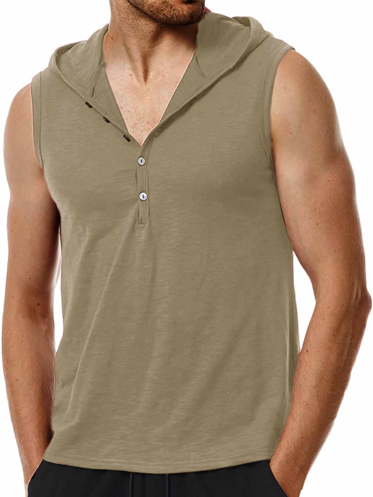 Men's Athleisure Sleeveless Hooded T-Shirt
