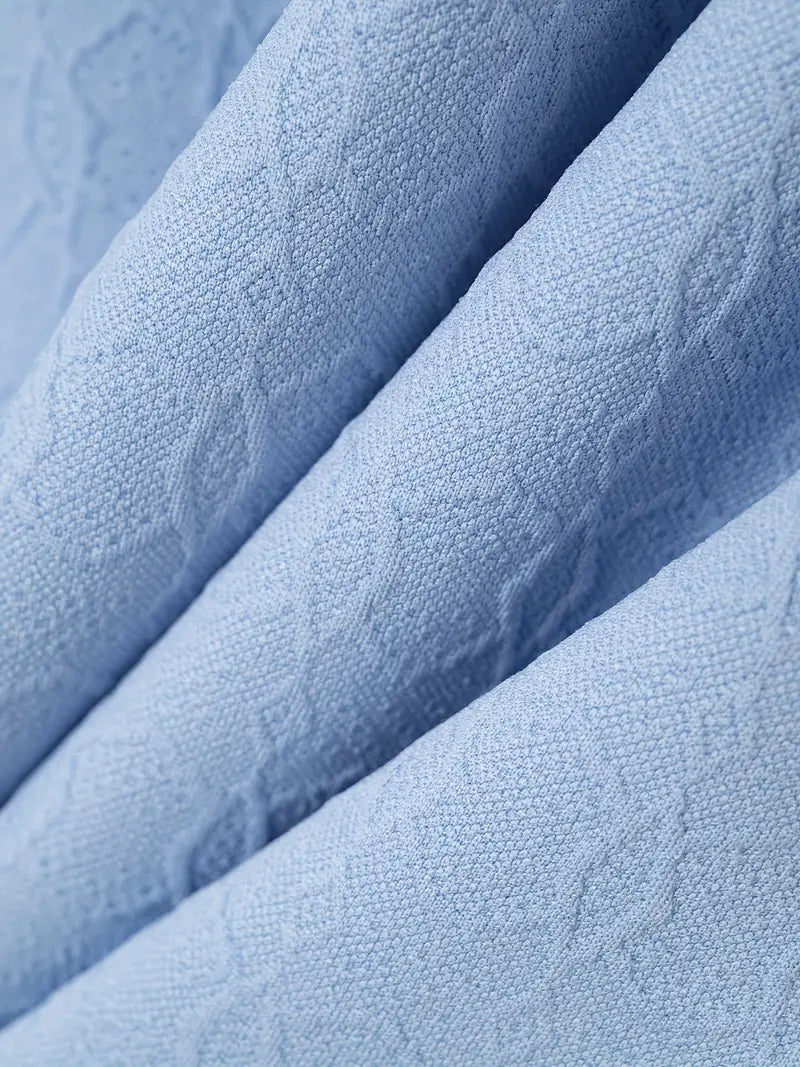 High Quality Men's Pocket Long Sleeve Jacquard Lapel Polo