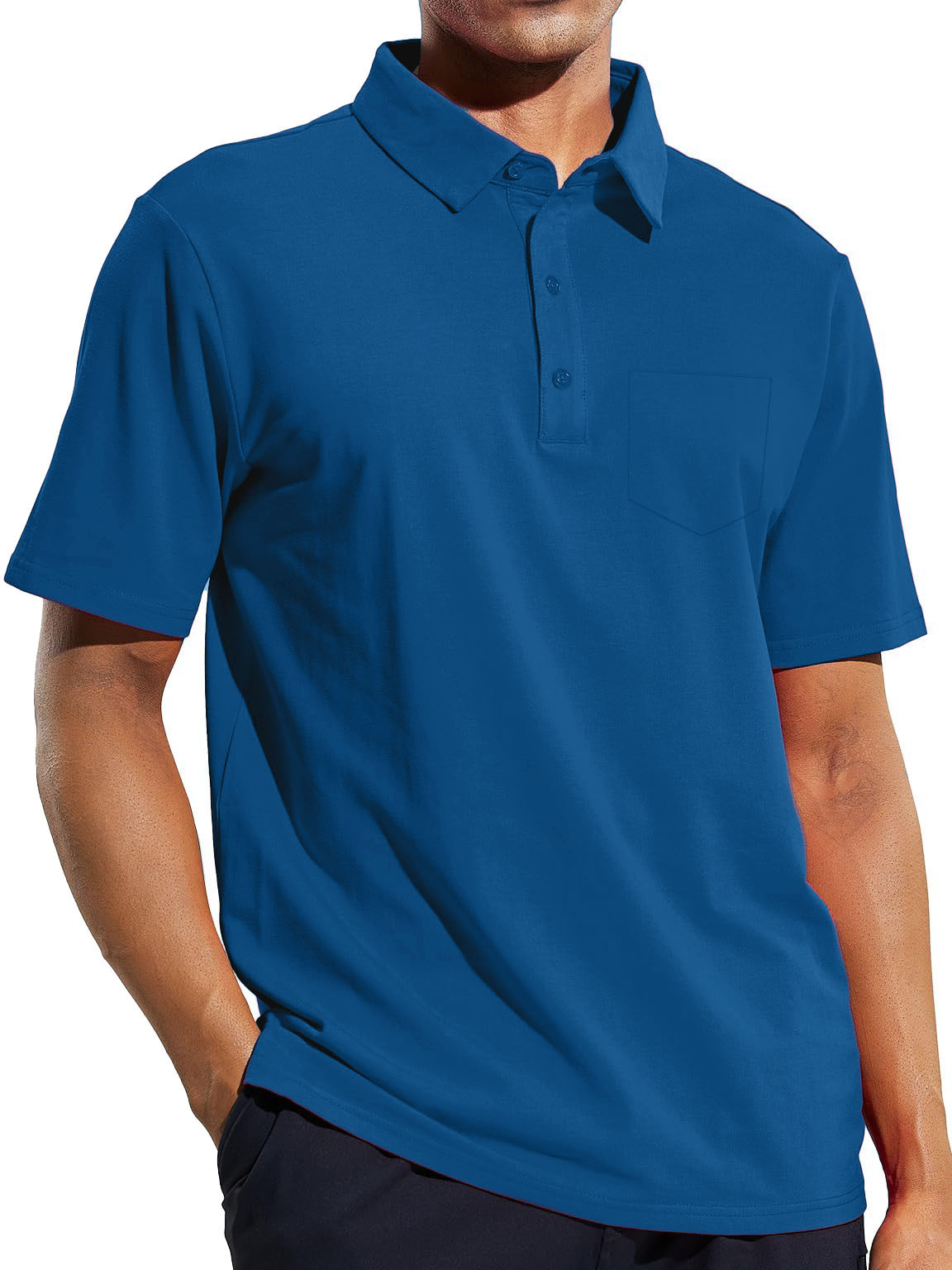 Men's Casual Business Lapel Pocket Polo Shirt