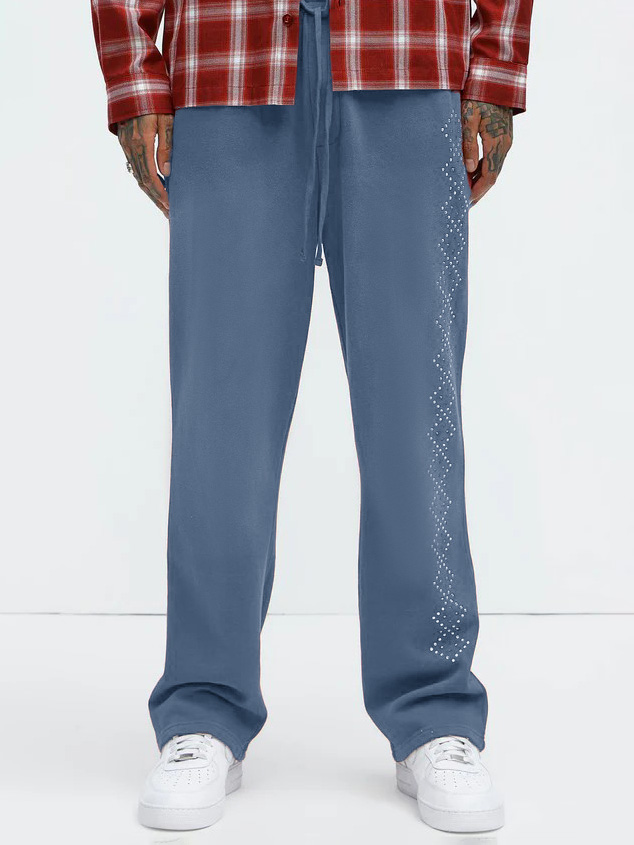 Men's Fashion Casual Dotted Square Pattern Trousers