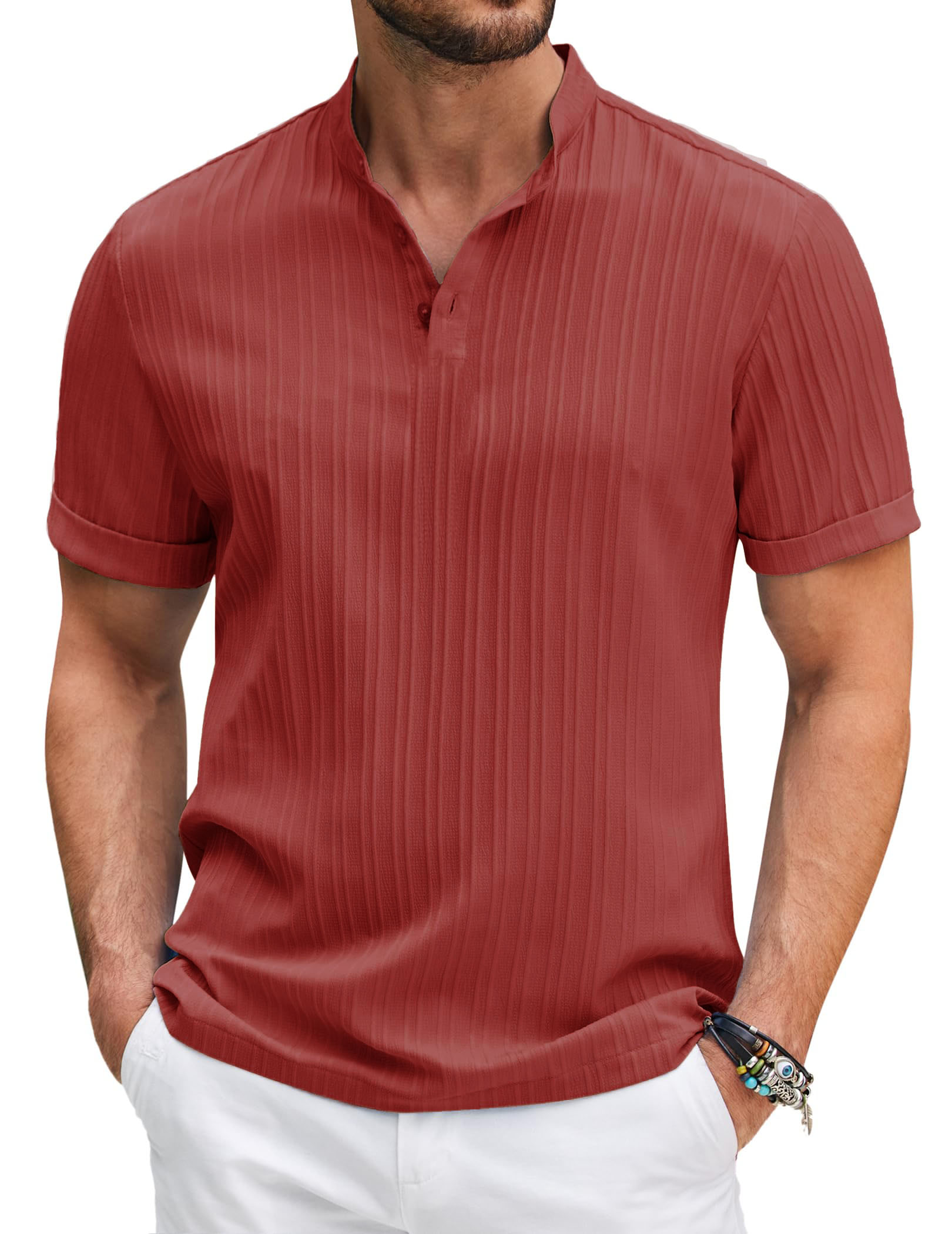 Men's Casual Fashion Striped Short Sleeve Tops
