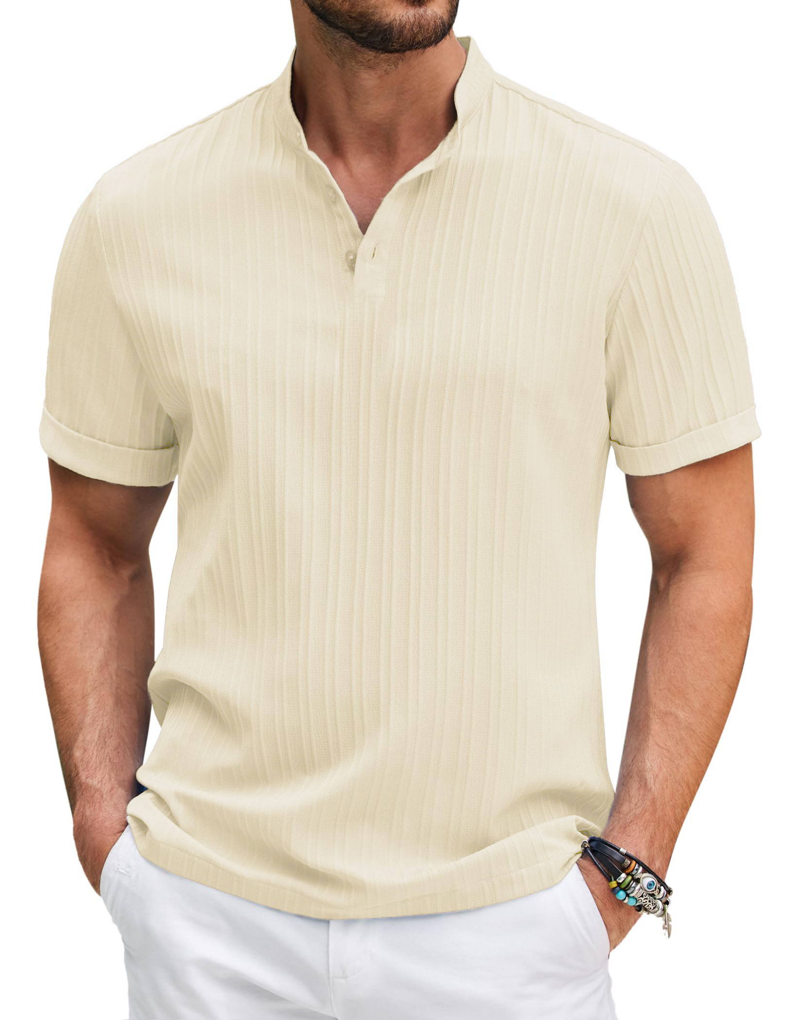 Men's Casual Fashion Striped Short Sleeve Tops