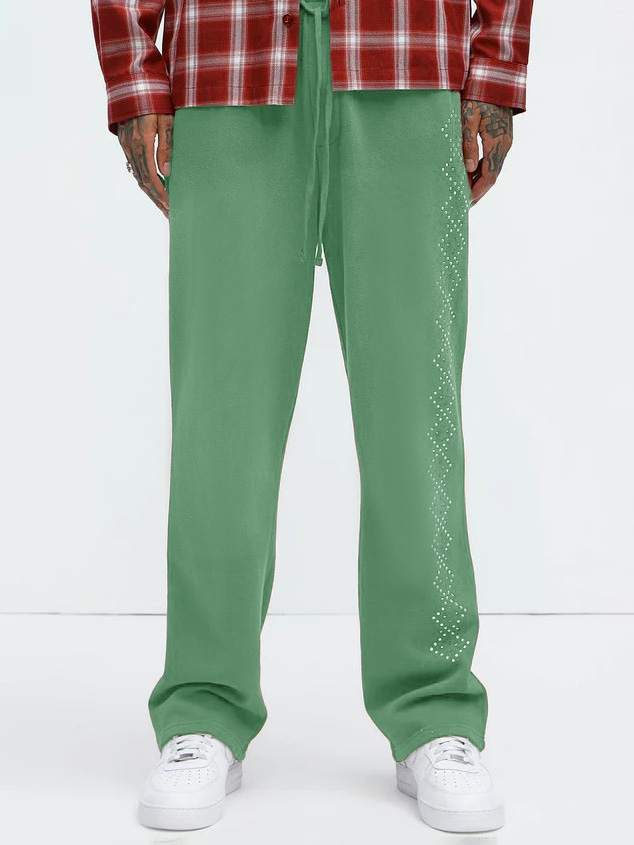 Men's Fashion Casual Dotted Square Pattern Trousers