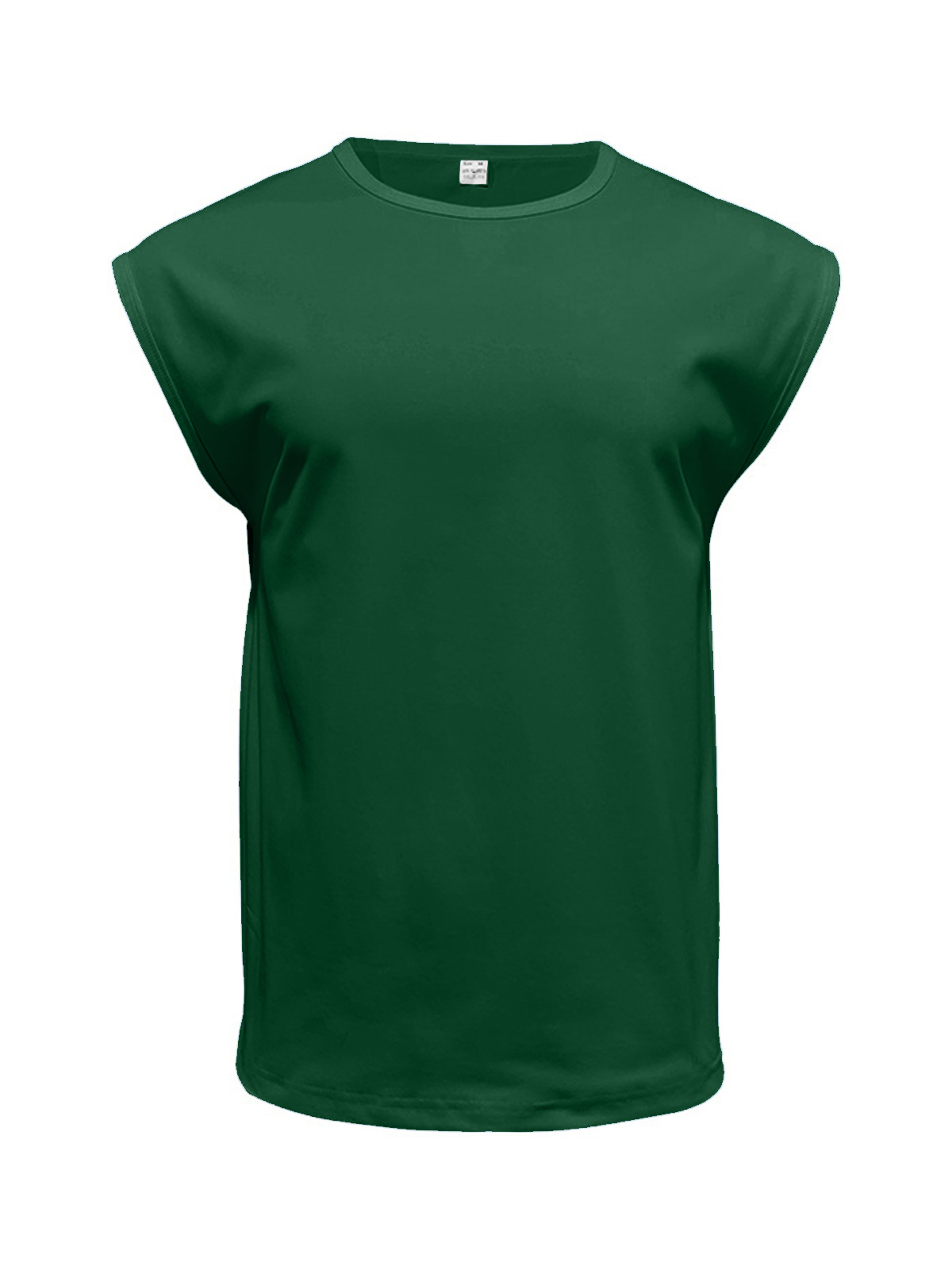 Men's Summer Cotton Round Neck Solid Color Sleeveless Tank Top T-Shirt