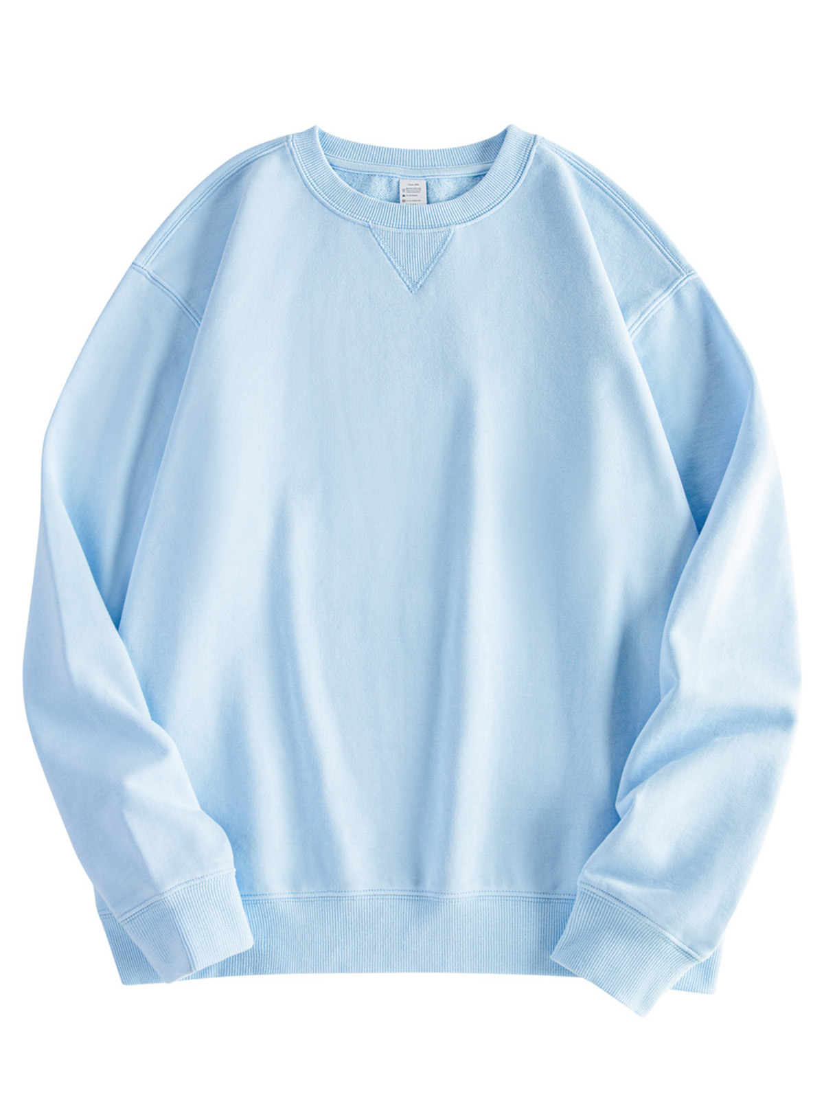 Heavyweight Pure Cotton Inverted Triangle Design Comfortable Round Neck Long-sleeved Sweatshirt