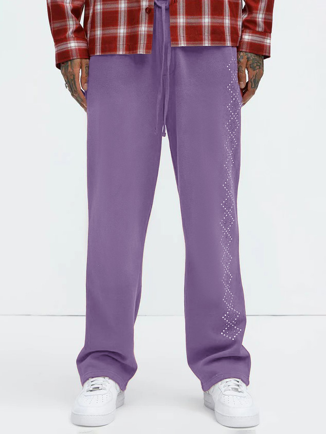 Men's Fashion Casual Dotted Square Pattern Trousers