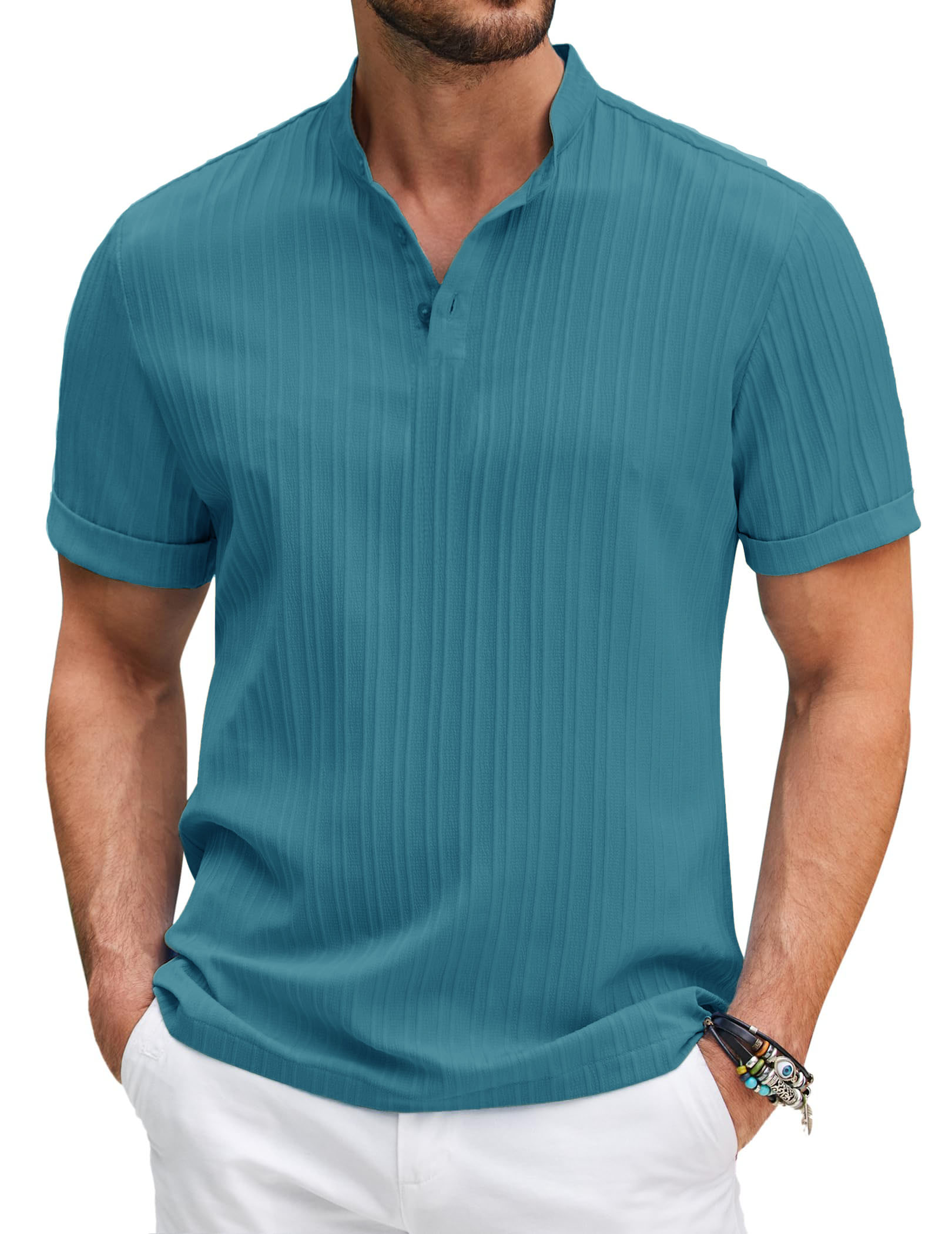 Men's Casual Fashion Striped Short Sleeve Tops