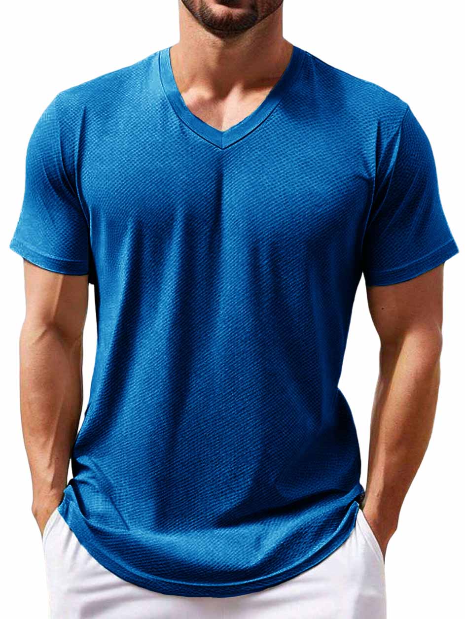 Men's Casual Basic V-neck Short-Sleeved T-shirt