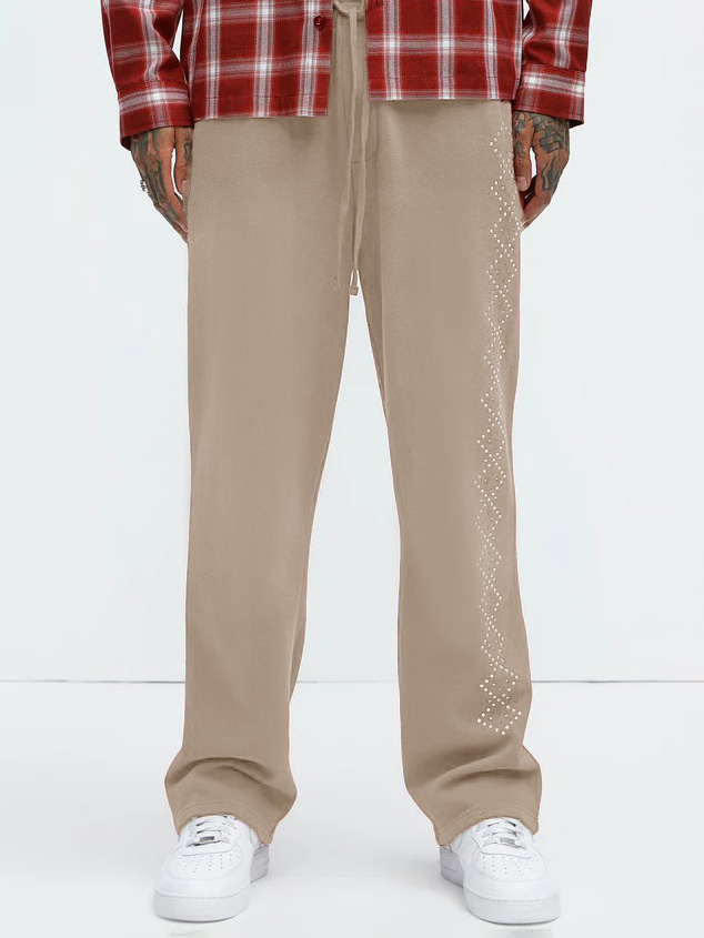 Men's Fashion Casual Dotted Square Pattern Trousers