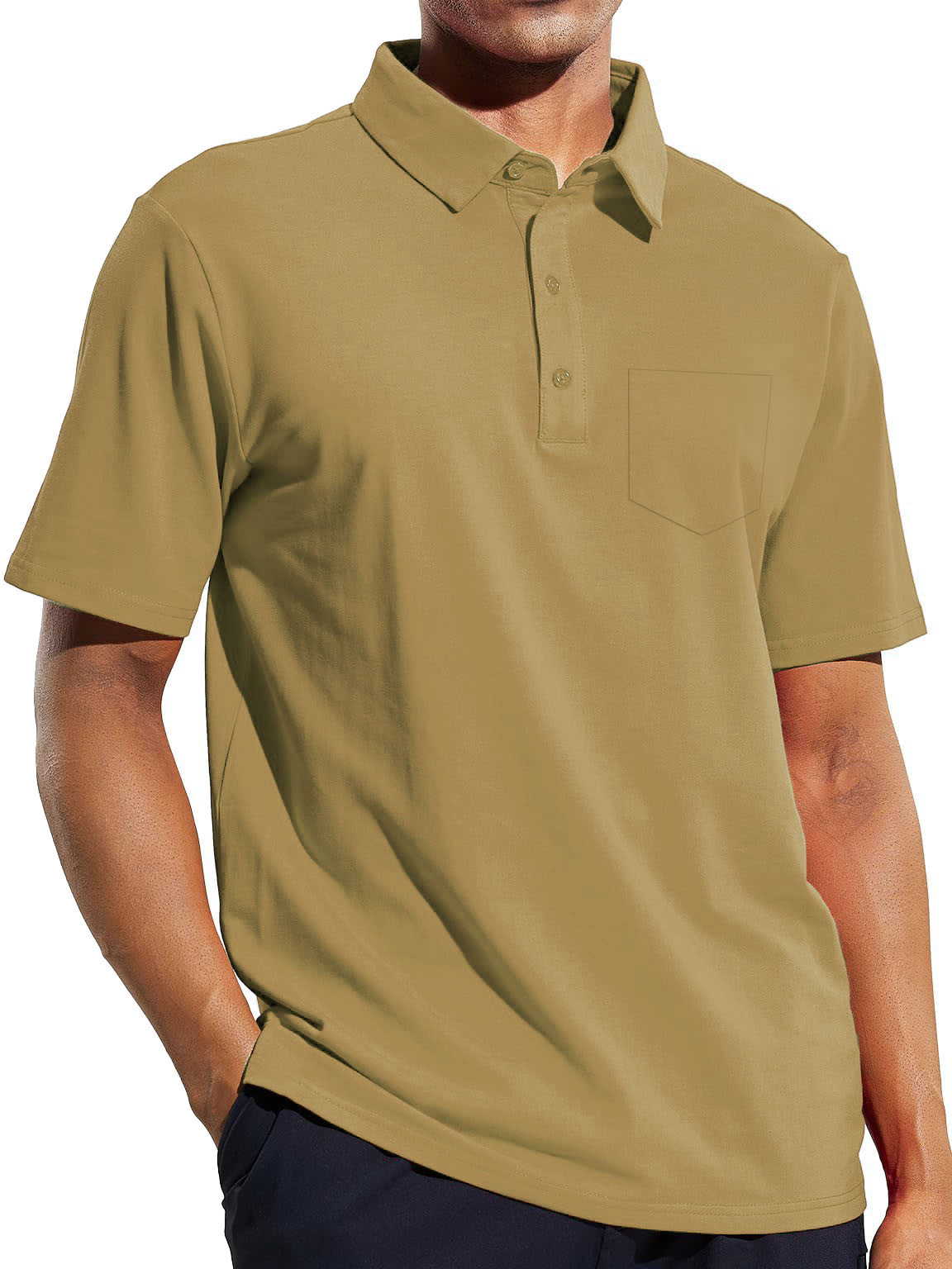 Men's Casual Business Lapel Pocket Polo Shirt