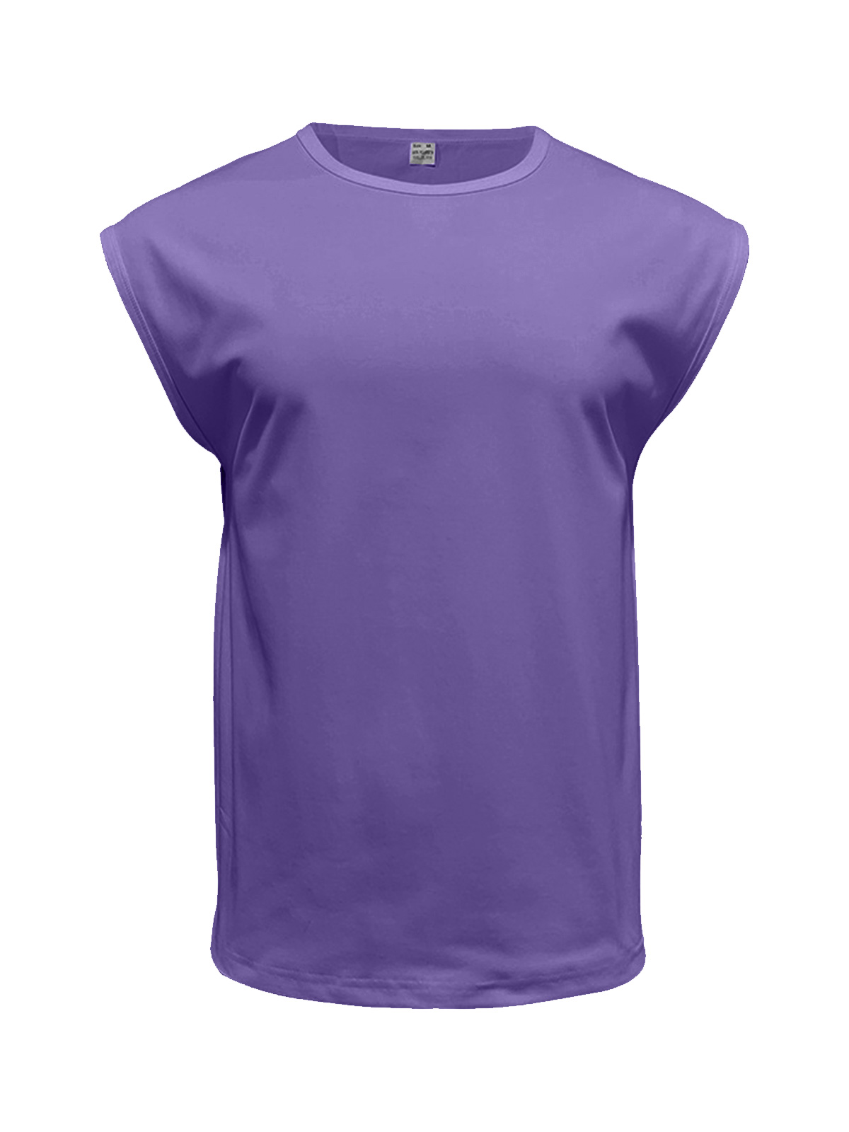 Men's Summer Cotton Round Neck Solid Color Sleeveless Tank Top T-Shirt