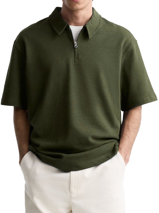 Men's Casual Fashion Zipper Polo Shirt
