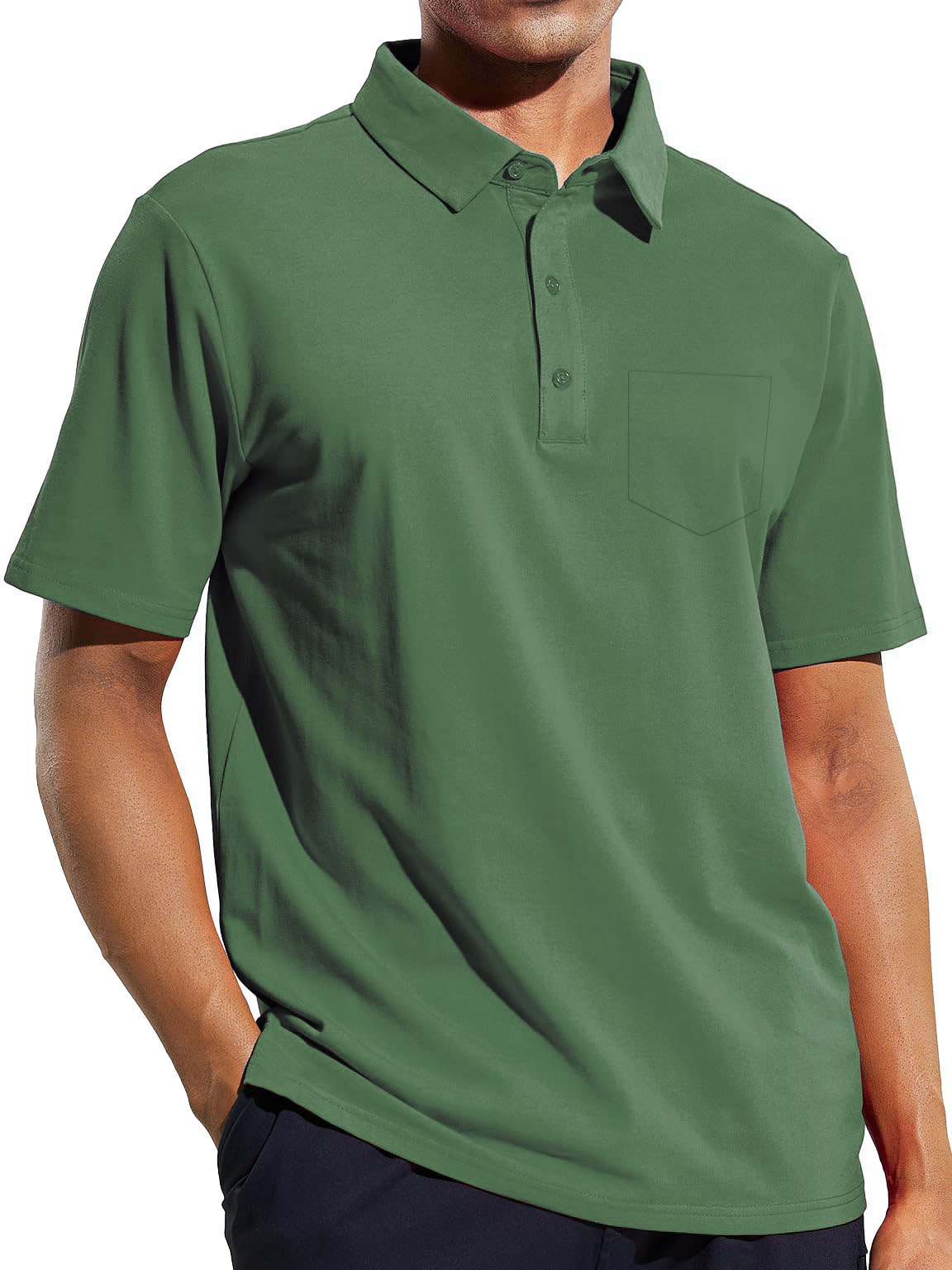 Men's Casual Business Lapel Pocket Polo Shirt