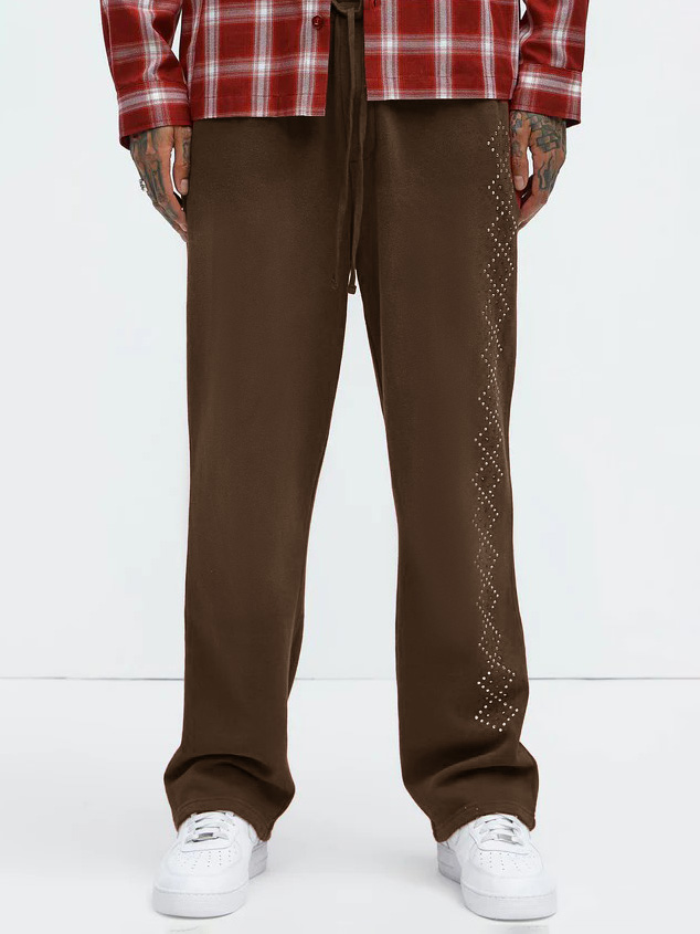 Men's Fashion Casual Dotted Square Pattern Trousers