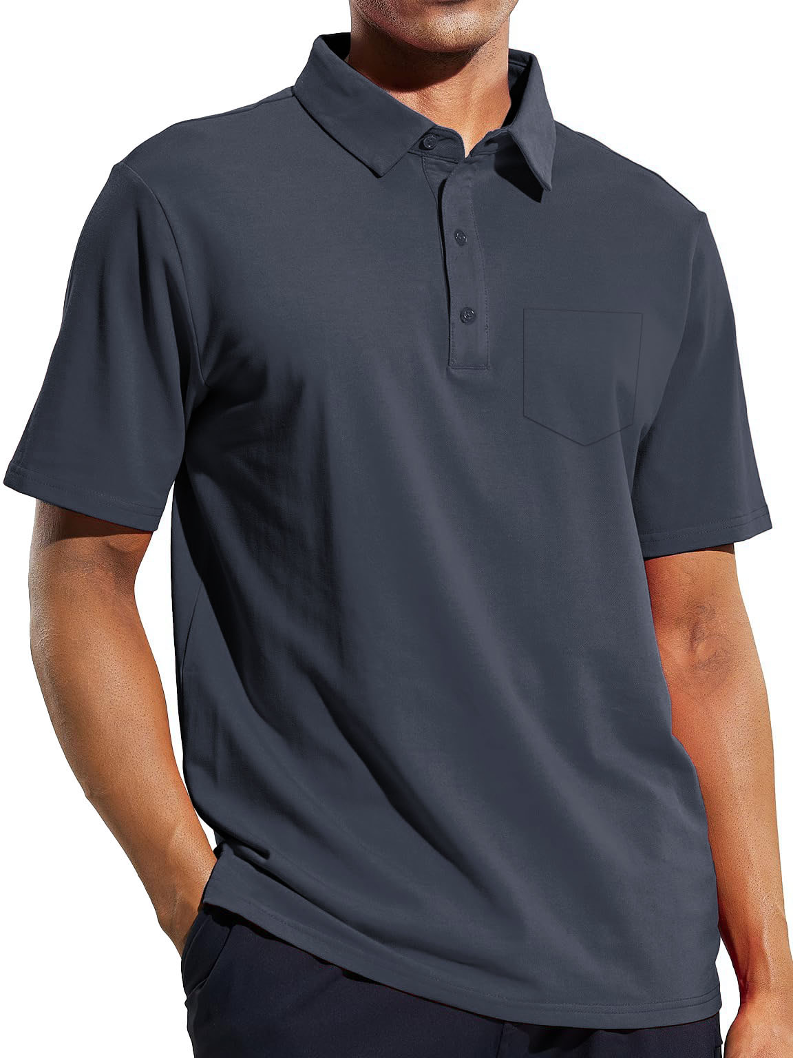 Men's Casual Business Lapel Pocket Polo Shirt