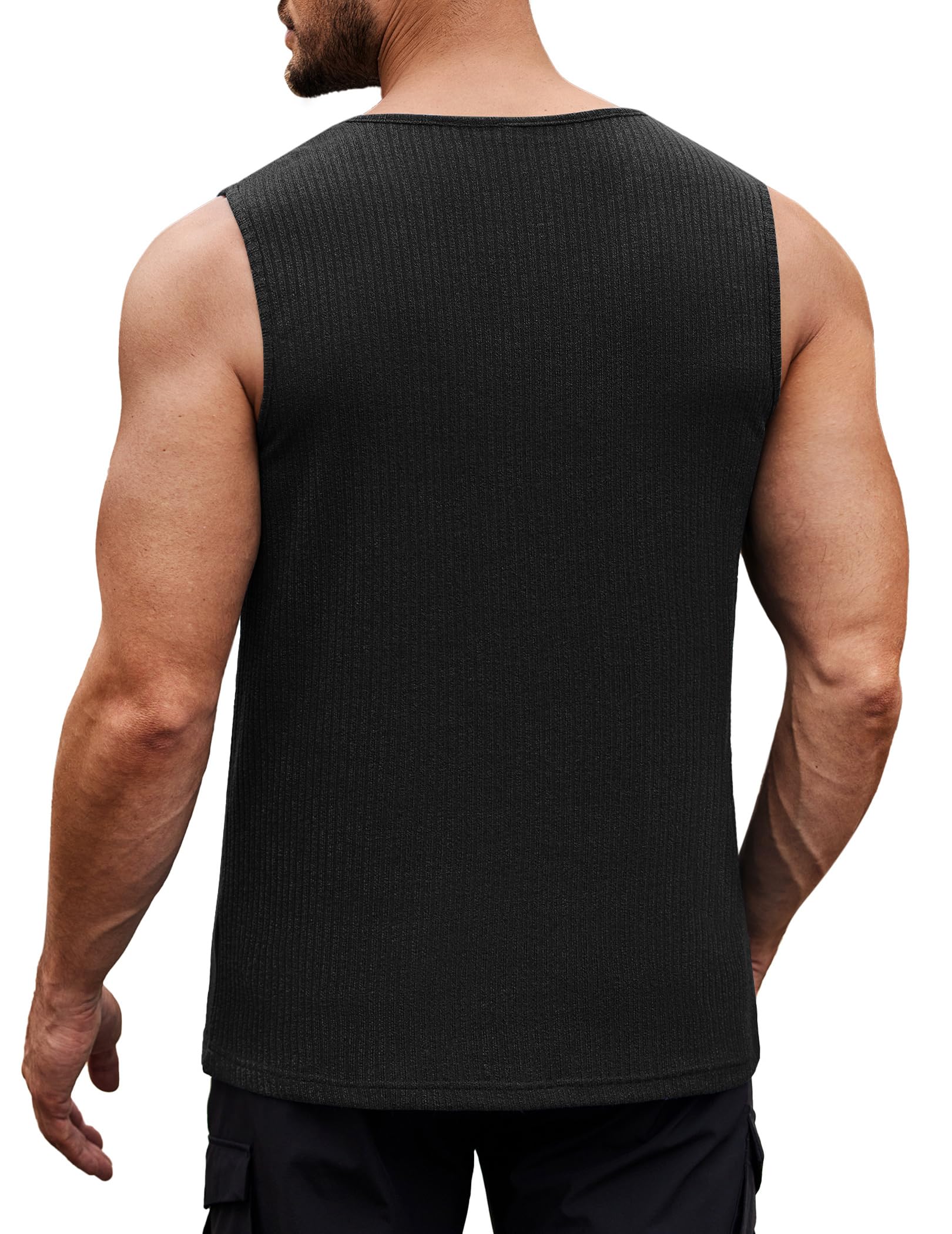 Men's Sleeveless T Shirts Casual Tank Tops Fitted Knit Tanks Muscle Gym Tees