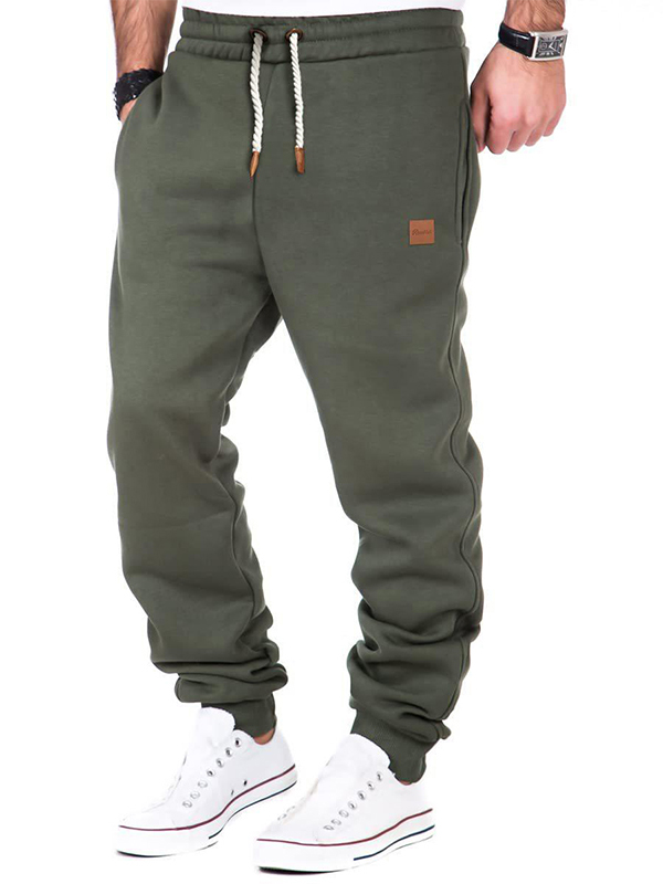 Men's Solid Color Drawstring Waist Sweatpants