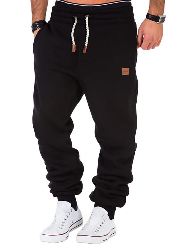 Men's Solid Color Drawstring Waist Sweatpants