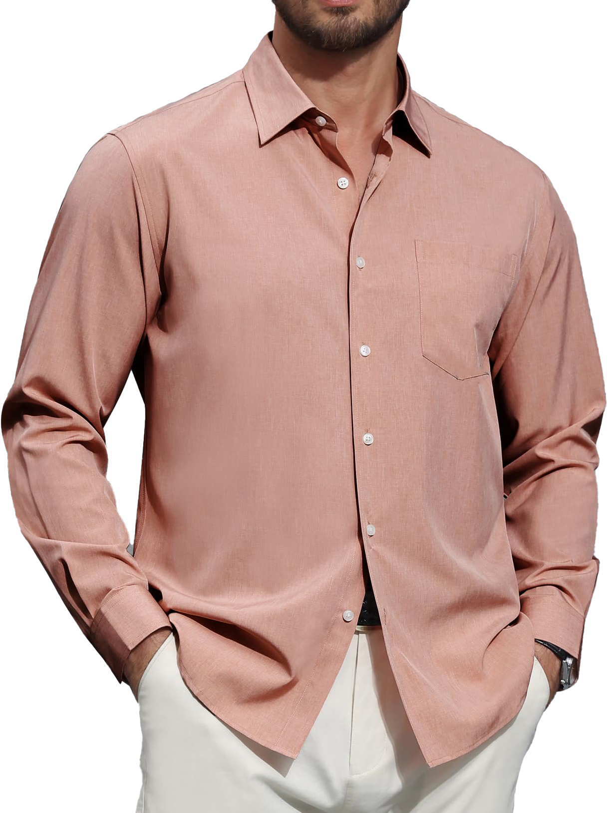 Men's Fashionable Linen Long Sleeve Shirt