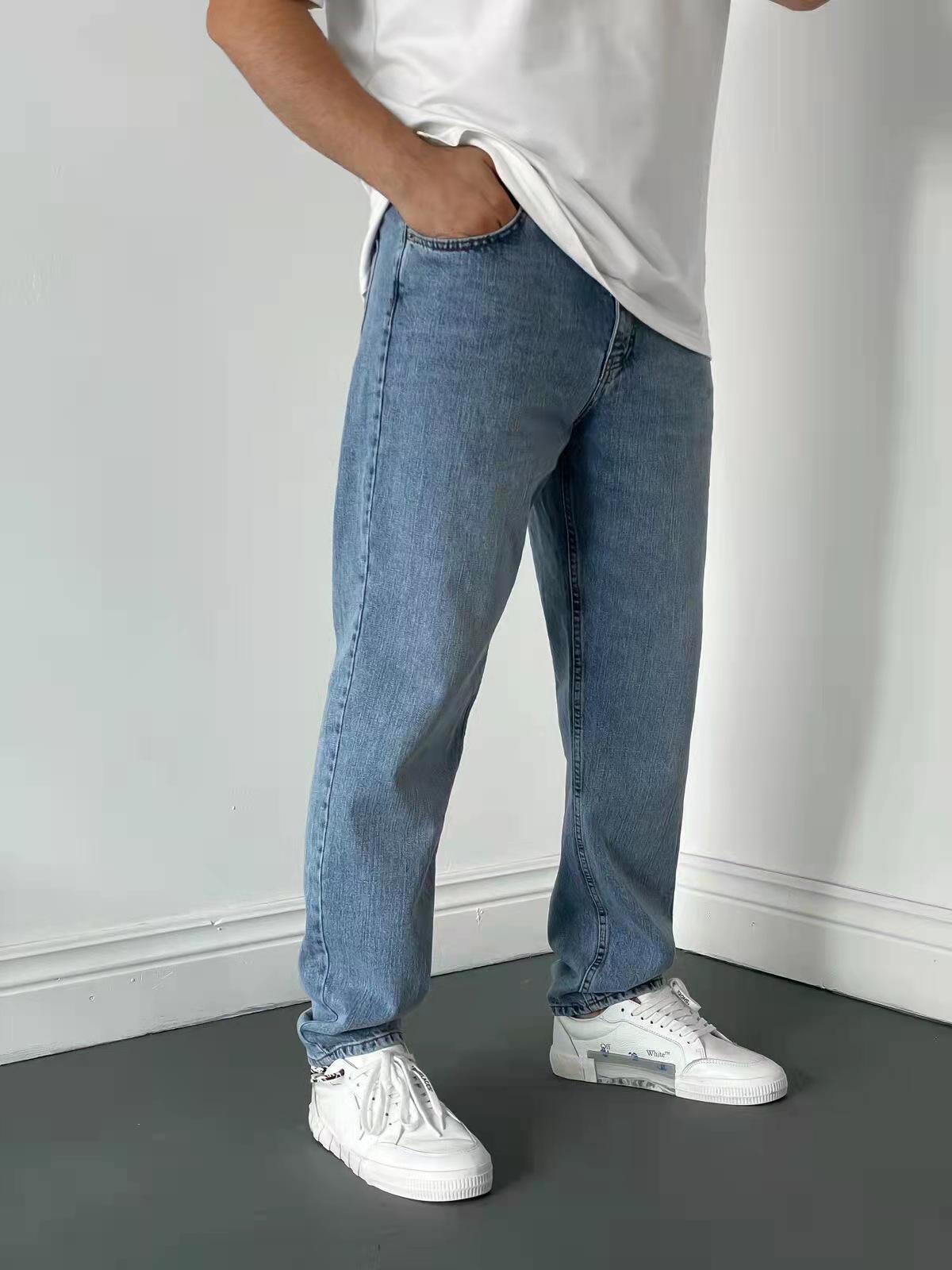 Men's Casual Fashion Multicolor Long Jeans