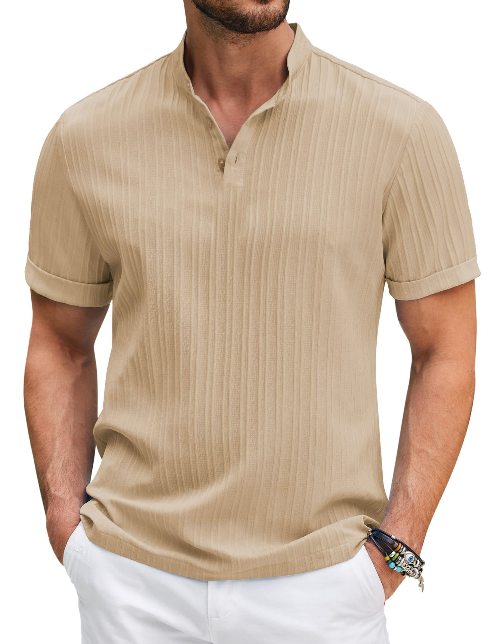Men's Casual Fashion Striped Short Sleeve Tops