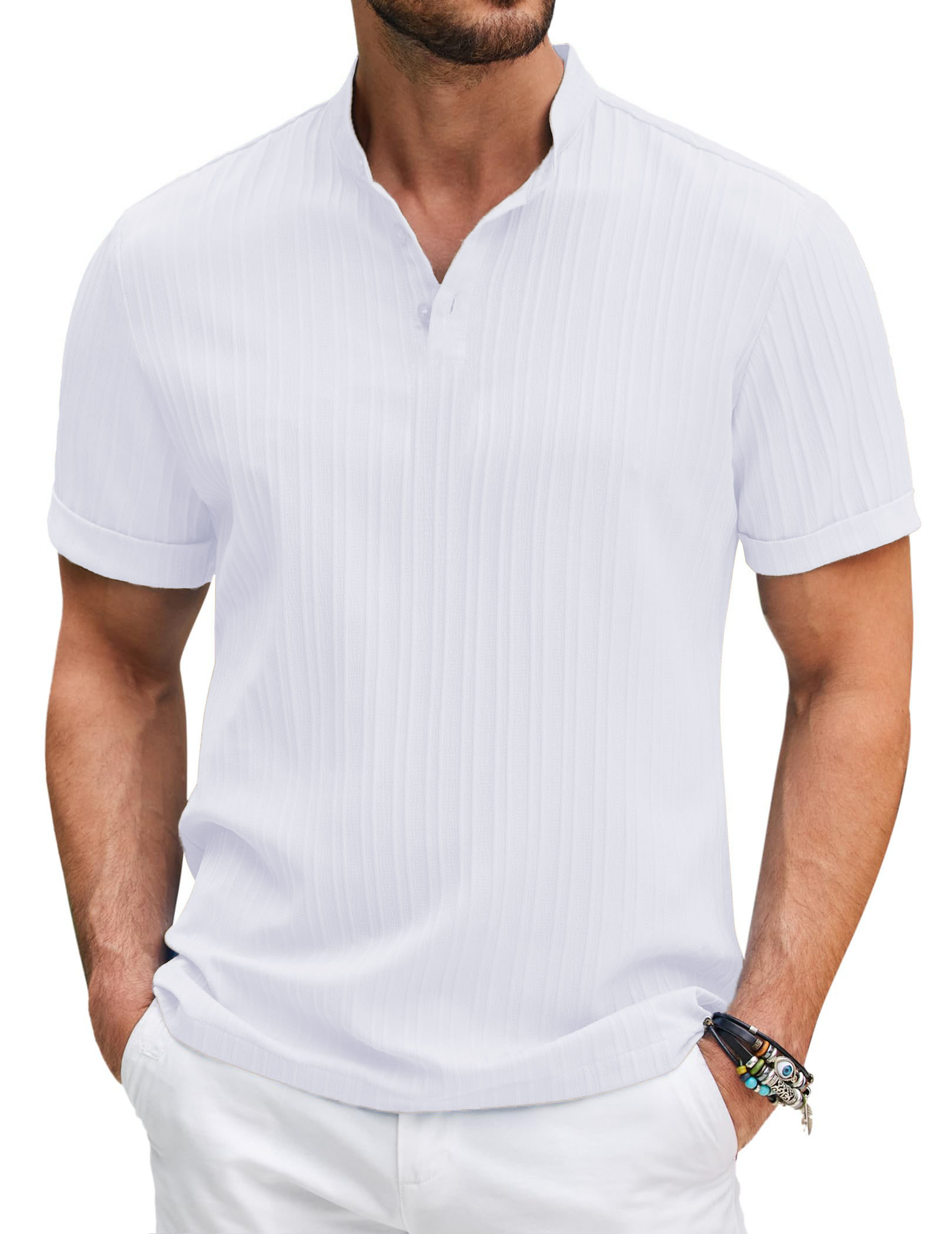 Men's Casual Fashion Striped Short Sleeve Tops