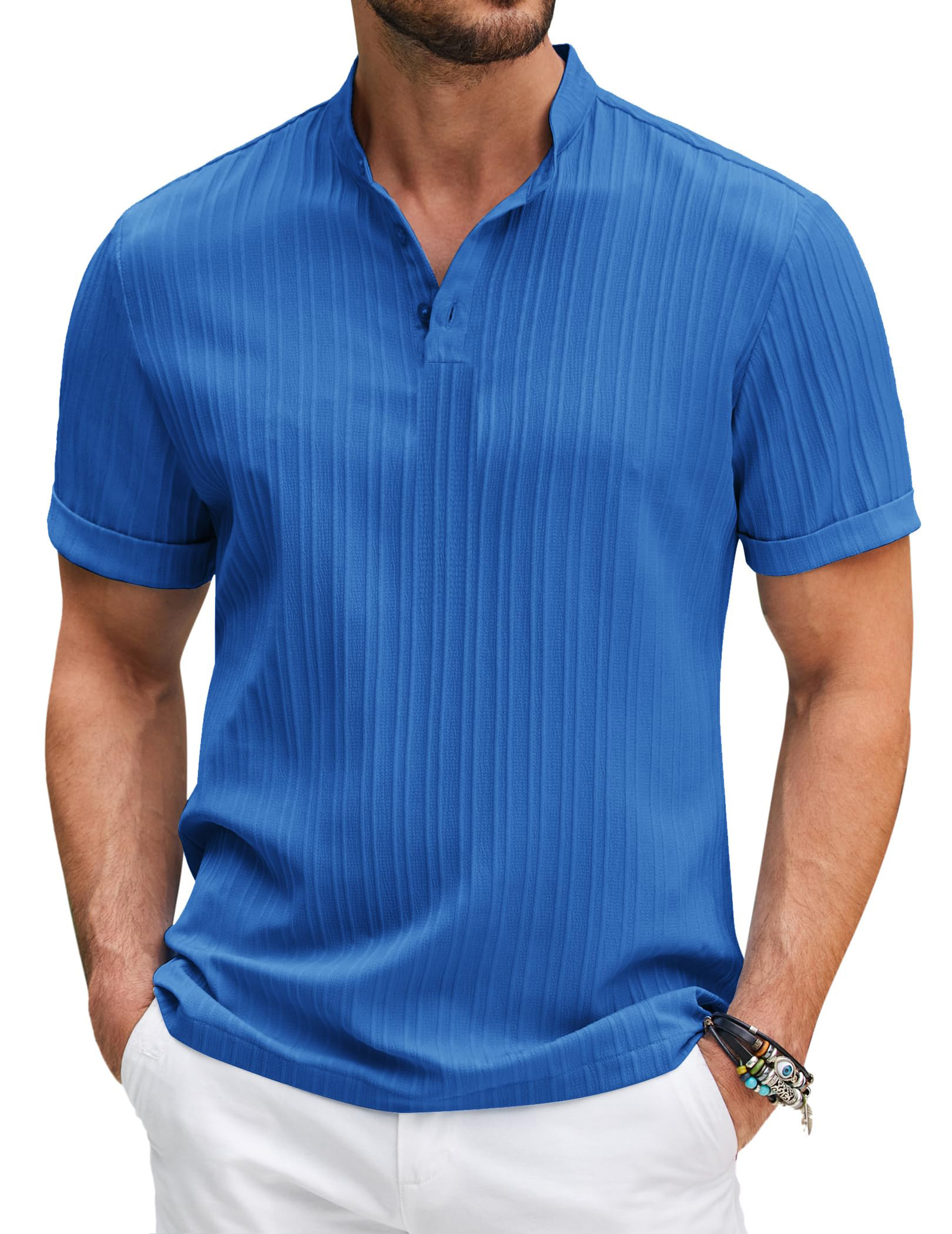 Men's Casual Fashion Striped Short Sleeve Tops