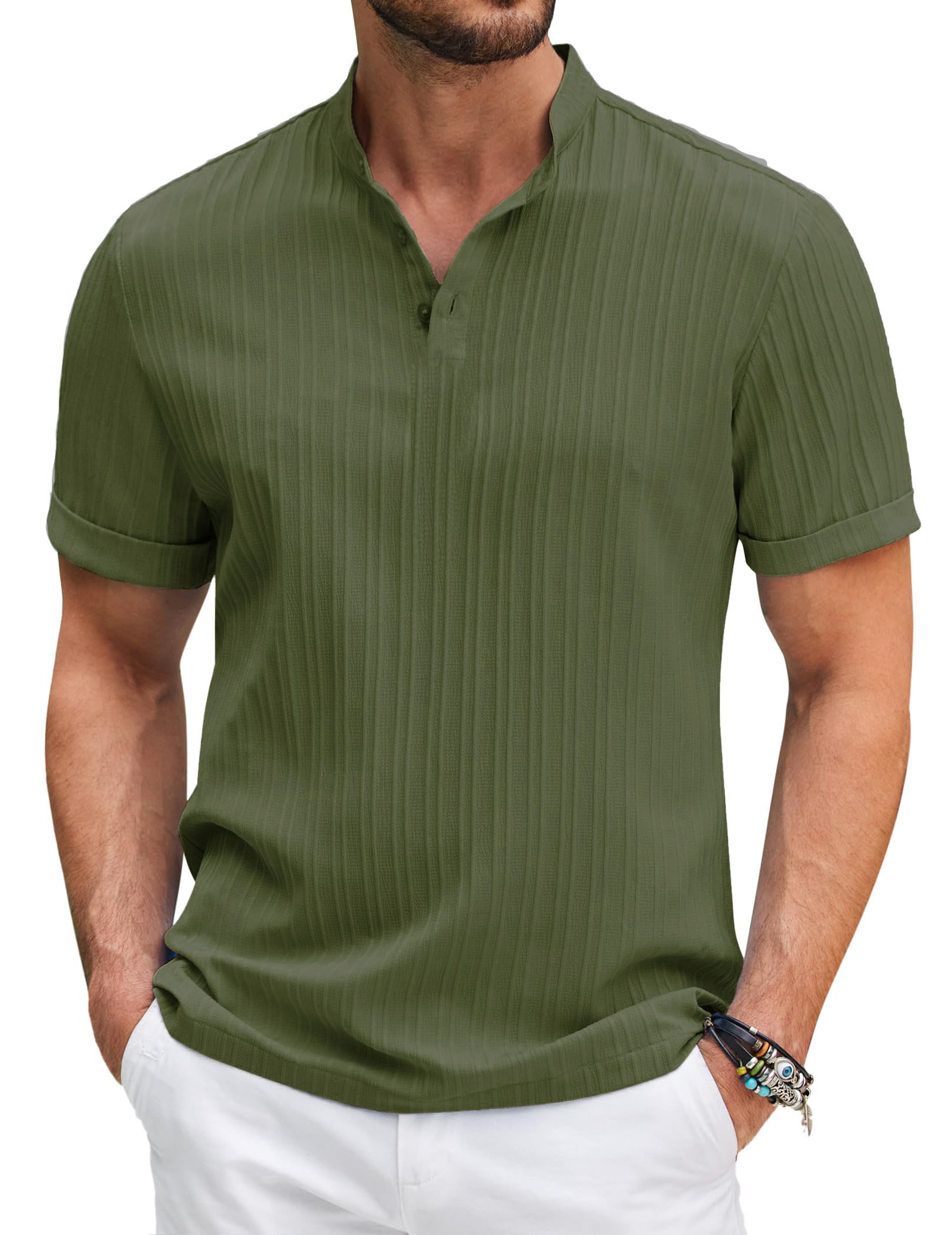 Men's Casual Fashion Striped Short Sleeve Tops
