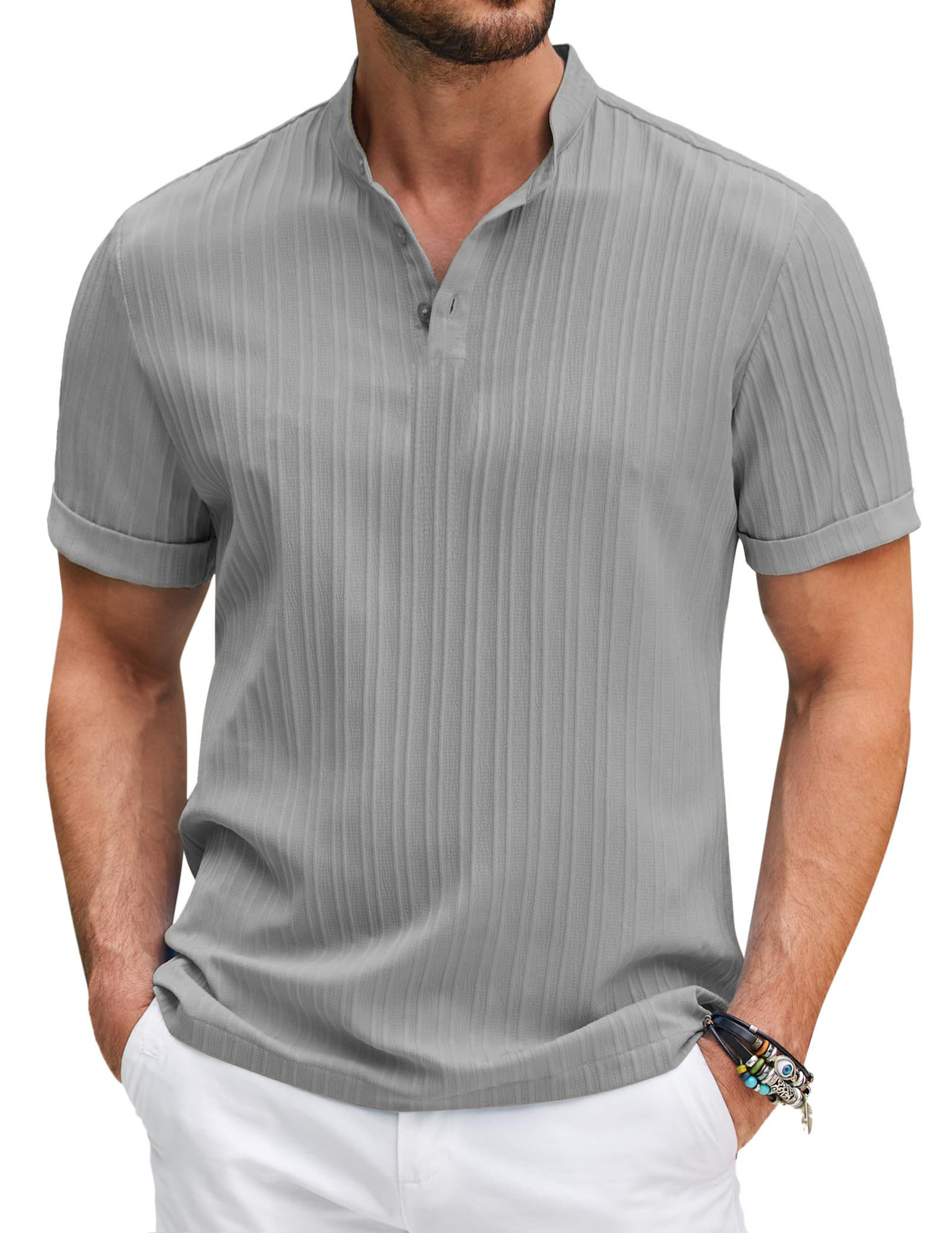 Men's Casual Fashion Striped Short Sleeve Tops