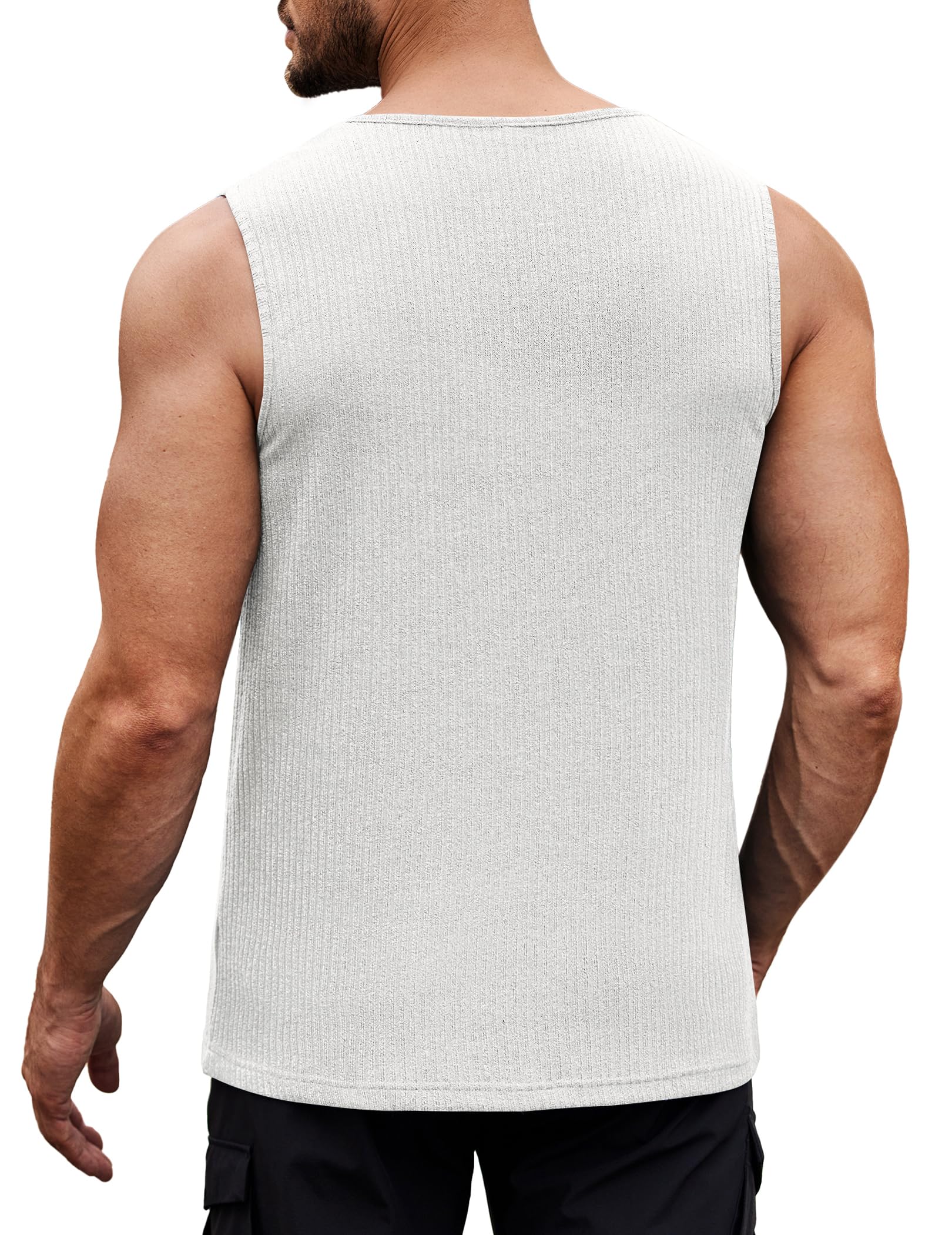 Men's Sleeveless T Shirts Casual Tank Tops Fitted Knit Tanks Muscle Gym Tees