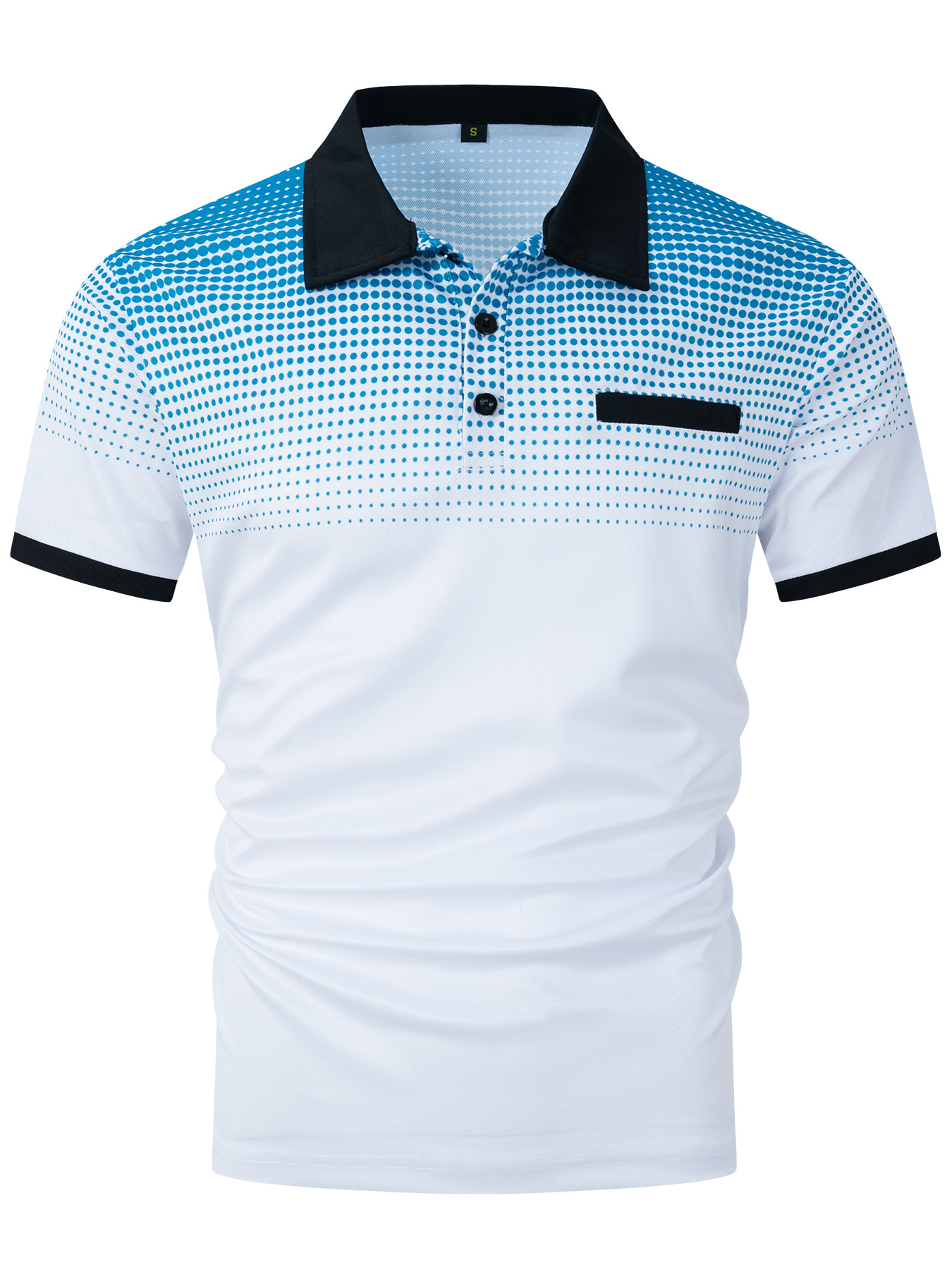 Men's Summer Gradient Print Dot Short Sleeve POLO Shirt