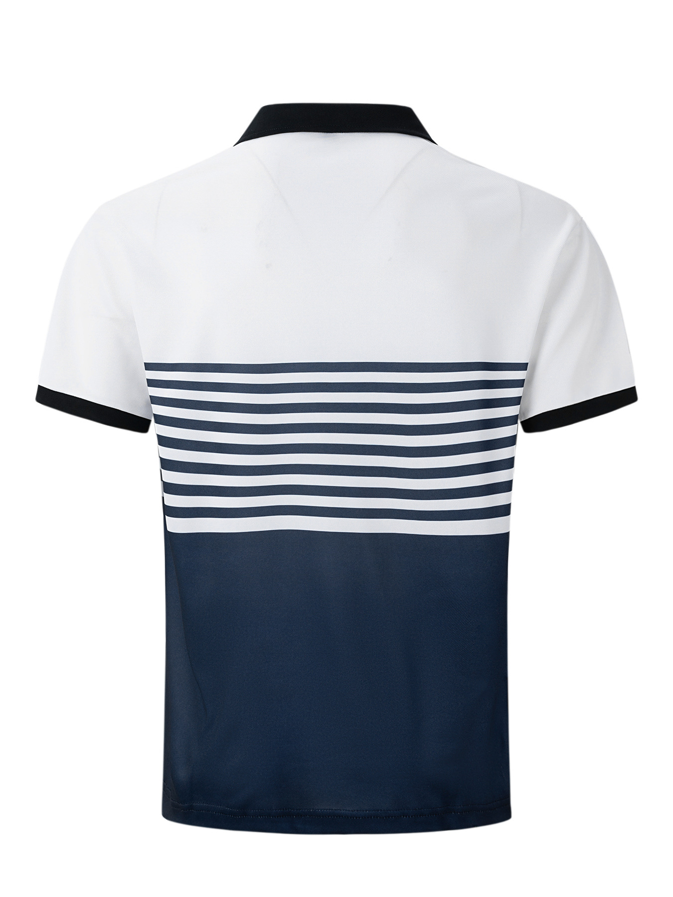 Men's Zip Printed Striped Polo Shirt