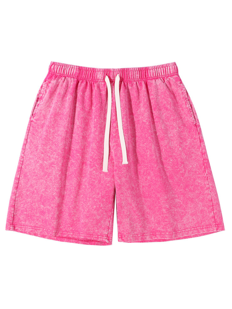 Men's Washed Distressed Cotton Batik Pocket Loose Casual Shorts